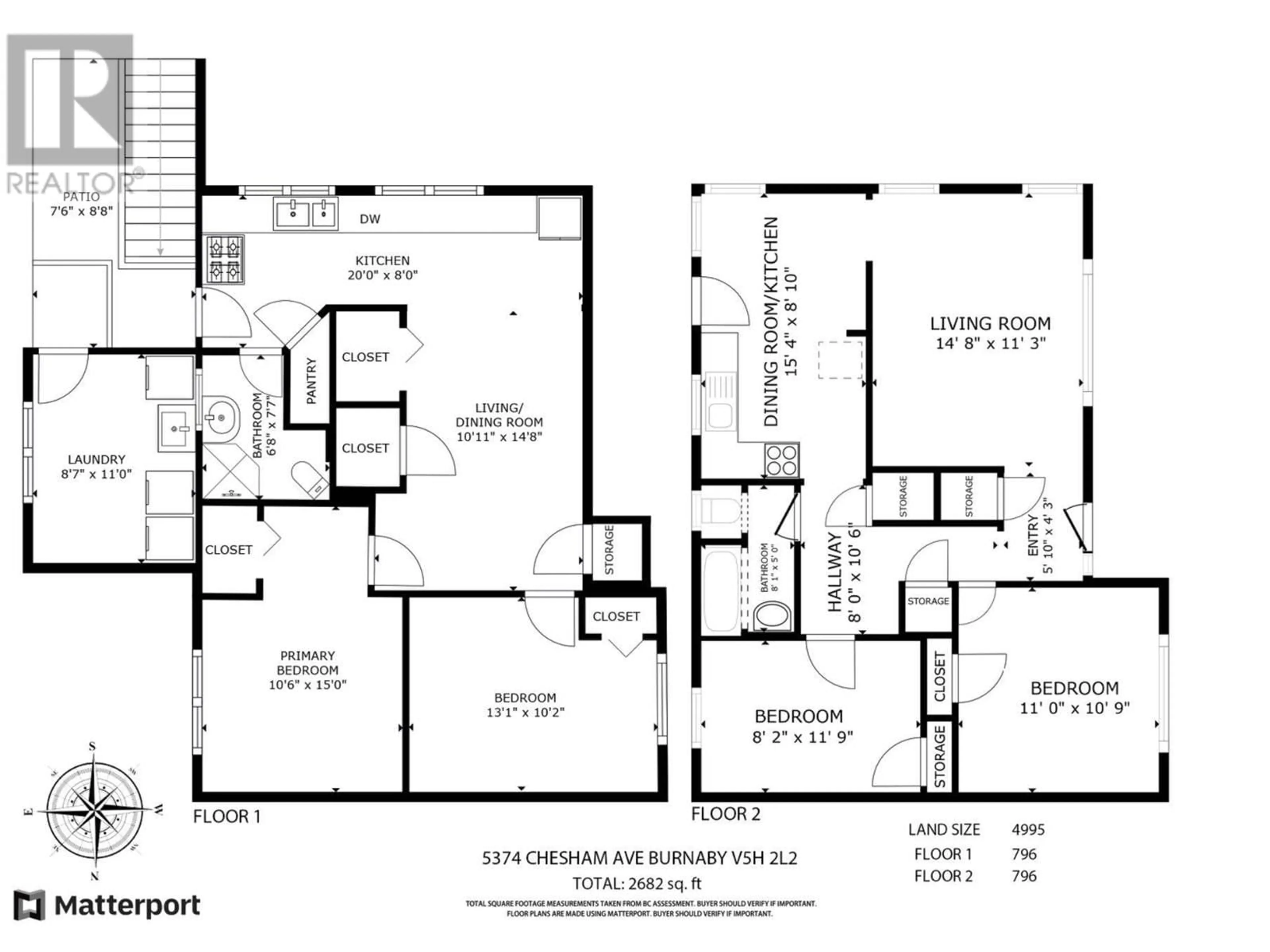 Floor plan for 5374 CHESHAM AVENUE, Burnaby British Columbia V5H2L2