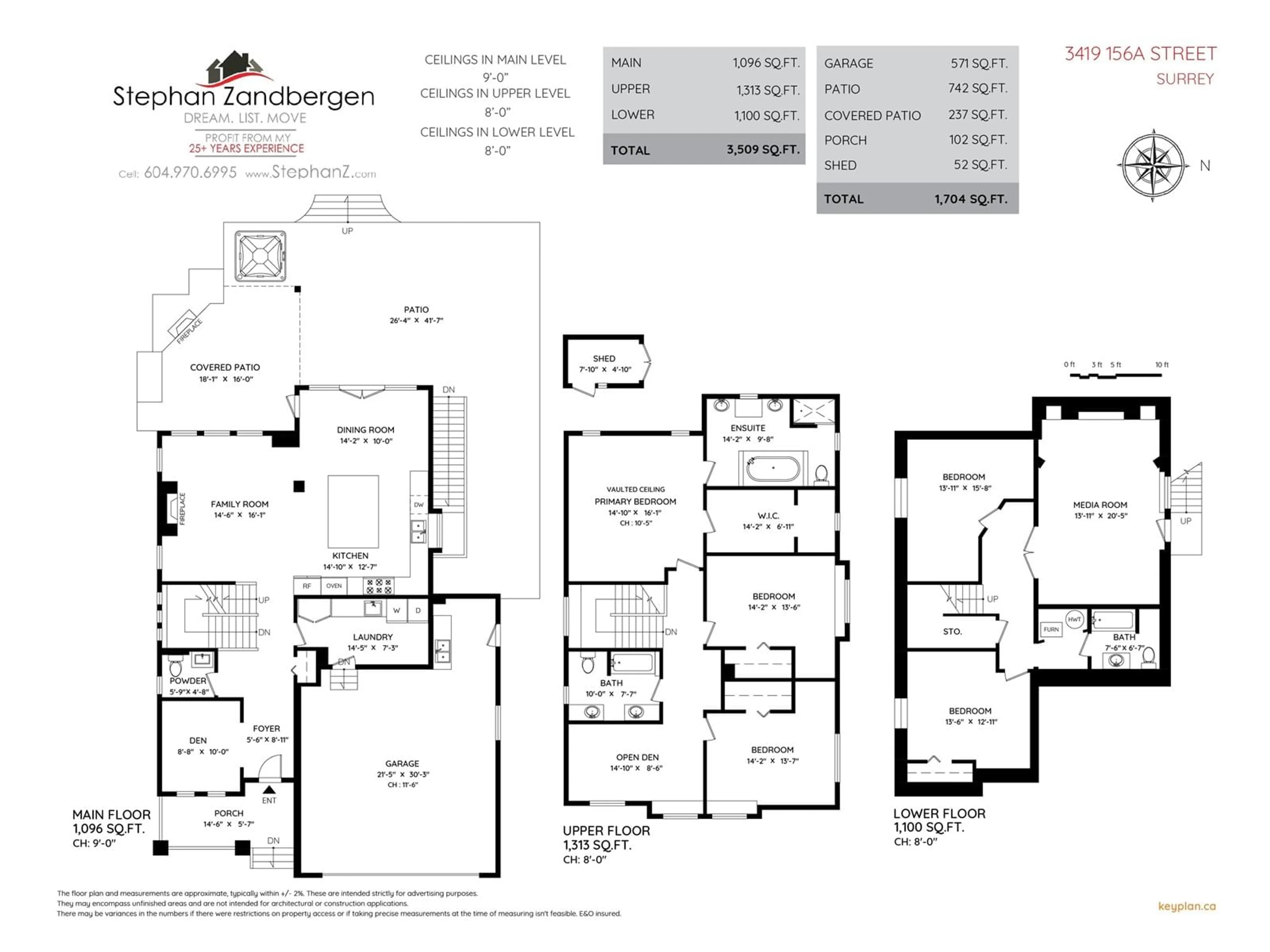 Floor plan for 3419 156A STREET, Surrey British Columbia V3Z0K4