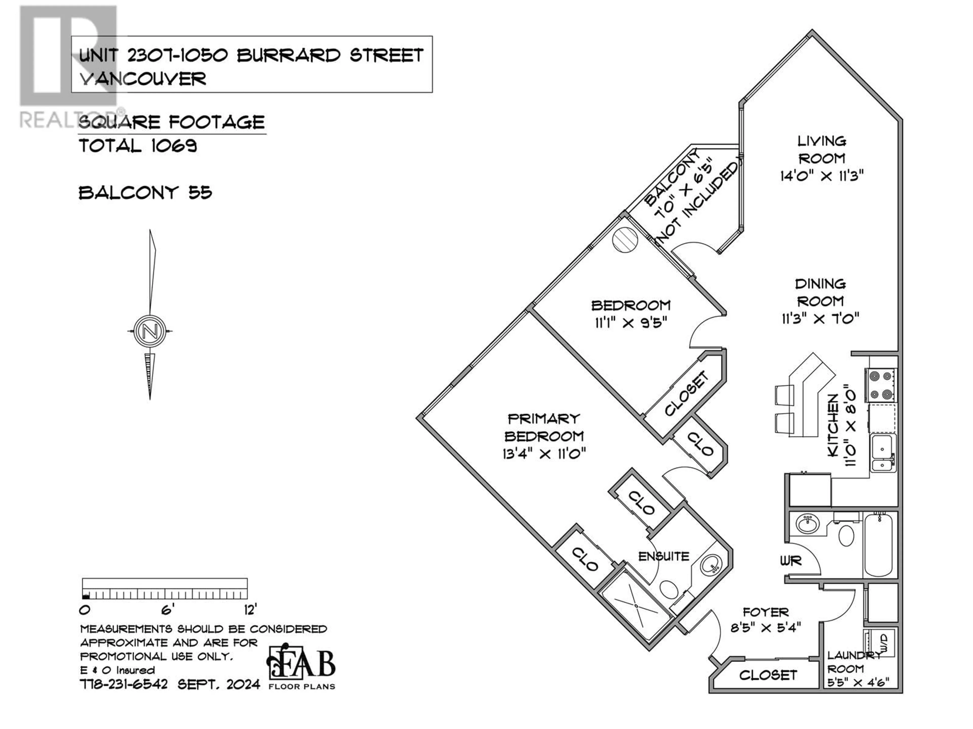 Floor plan for 2307 1050 BURRARD STREET, Vancouver British Columbia V6Z2S3