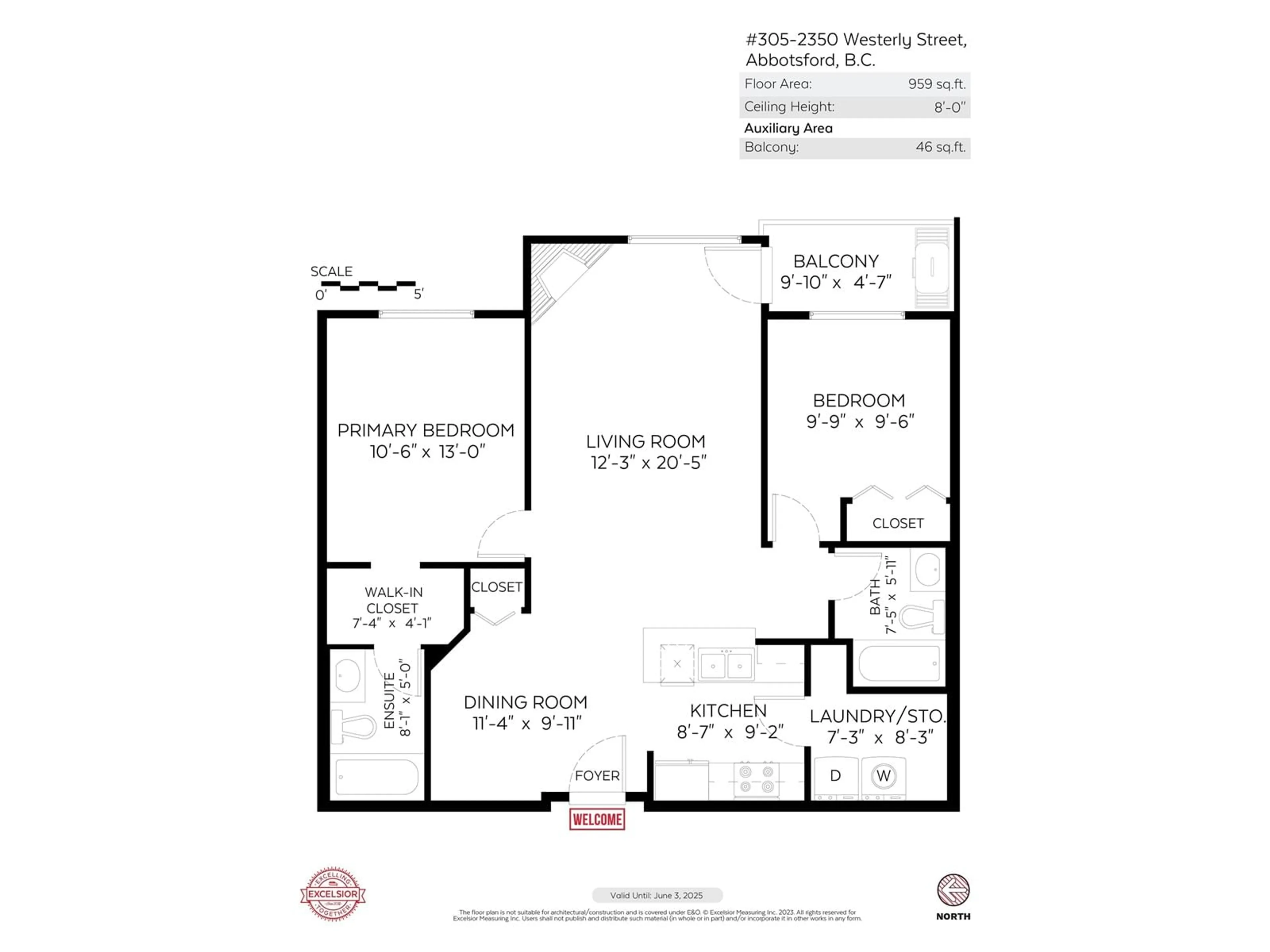 Floor plan for 305 2350 WESTERLY STREET, Abbotsford British Columbia V2T5L1