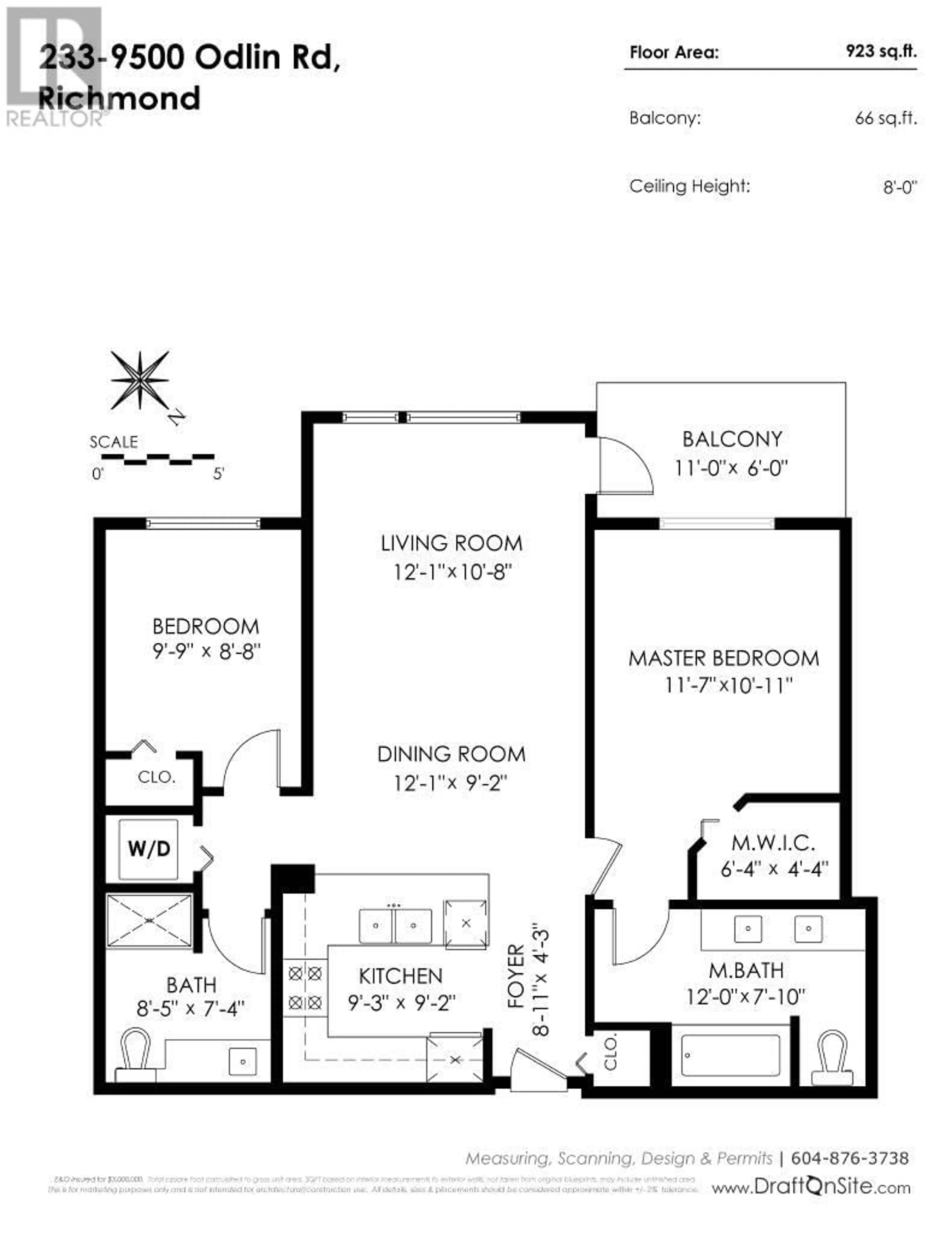 Floor plan for 233 9500 ODLIN ROAD, Richmond British Columbia V6X1C9