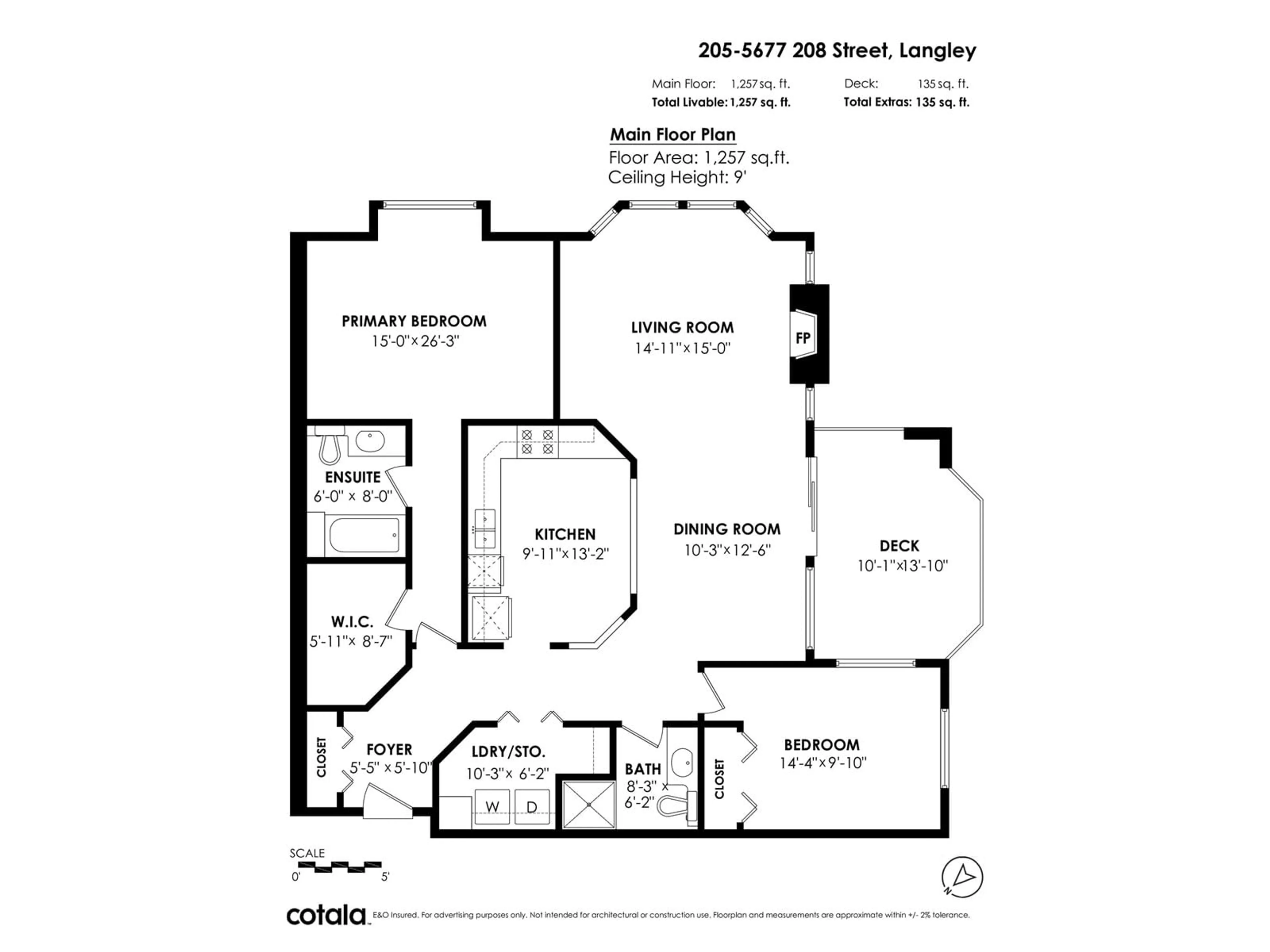 Floor plan for 205 5677 208 STREET, Langley British Columbia V3A8J5