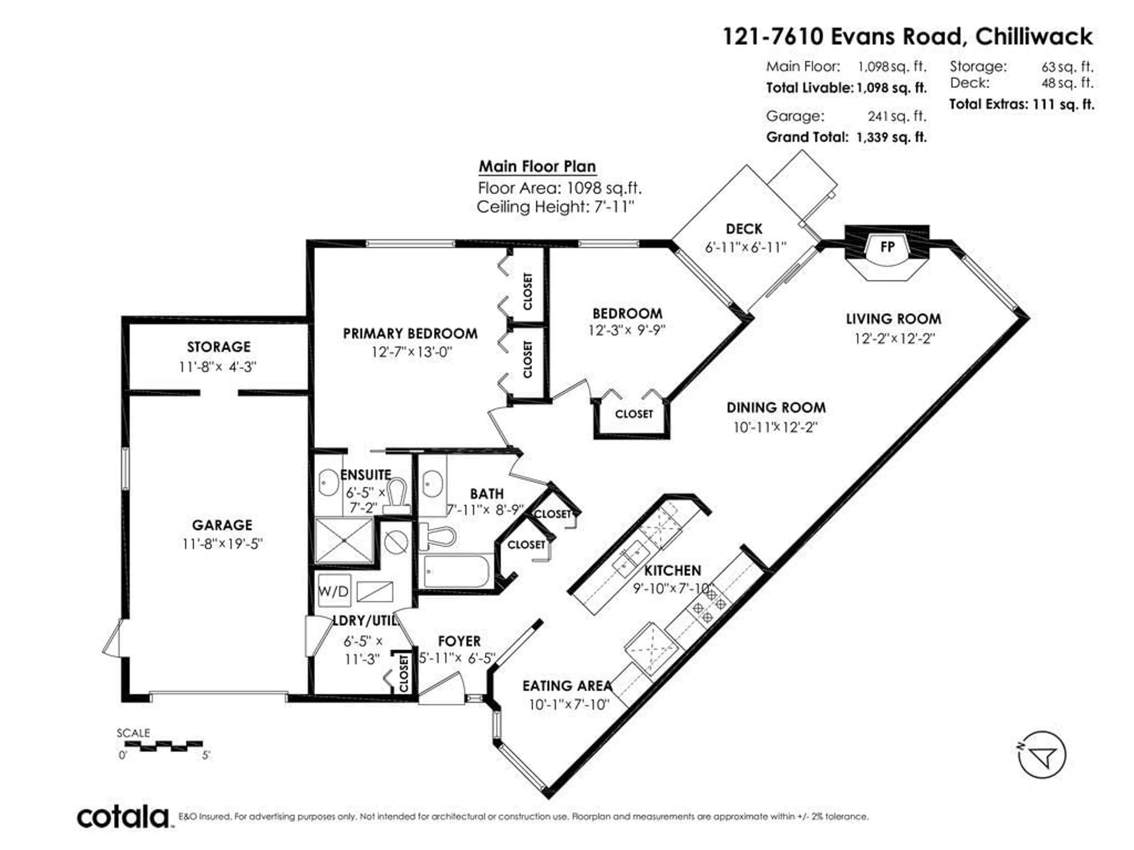 Floor plan for 121 7610 EVANS ROAD, Chilliwack British Columbia V2R2T4