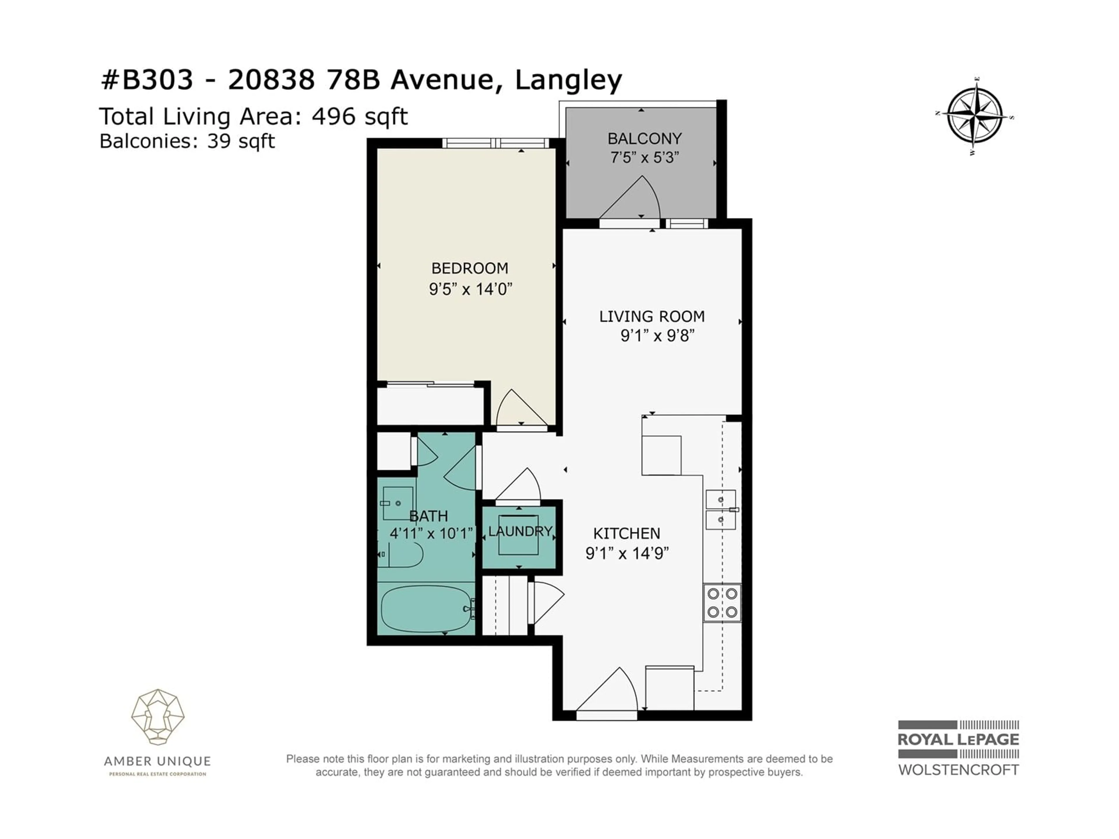 Floor plan for B303 20838 78B AVENUE, Langley British Columbia V2Y1X1