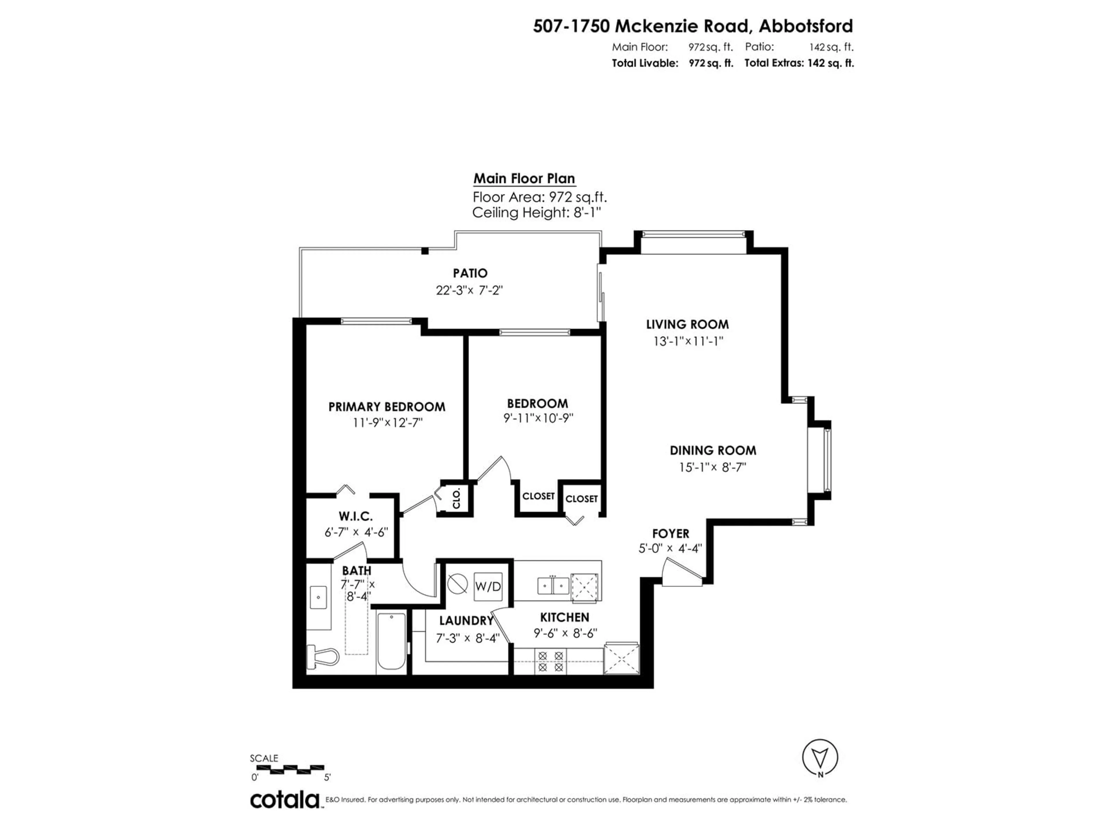 Floor plan for 507 1750 MCKENZIE ROAD, Abbotsford British Columbia V2S3Z3