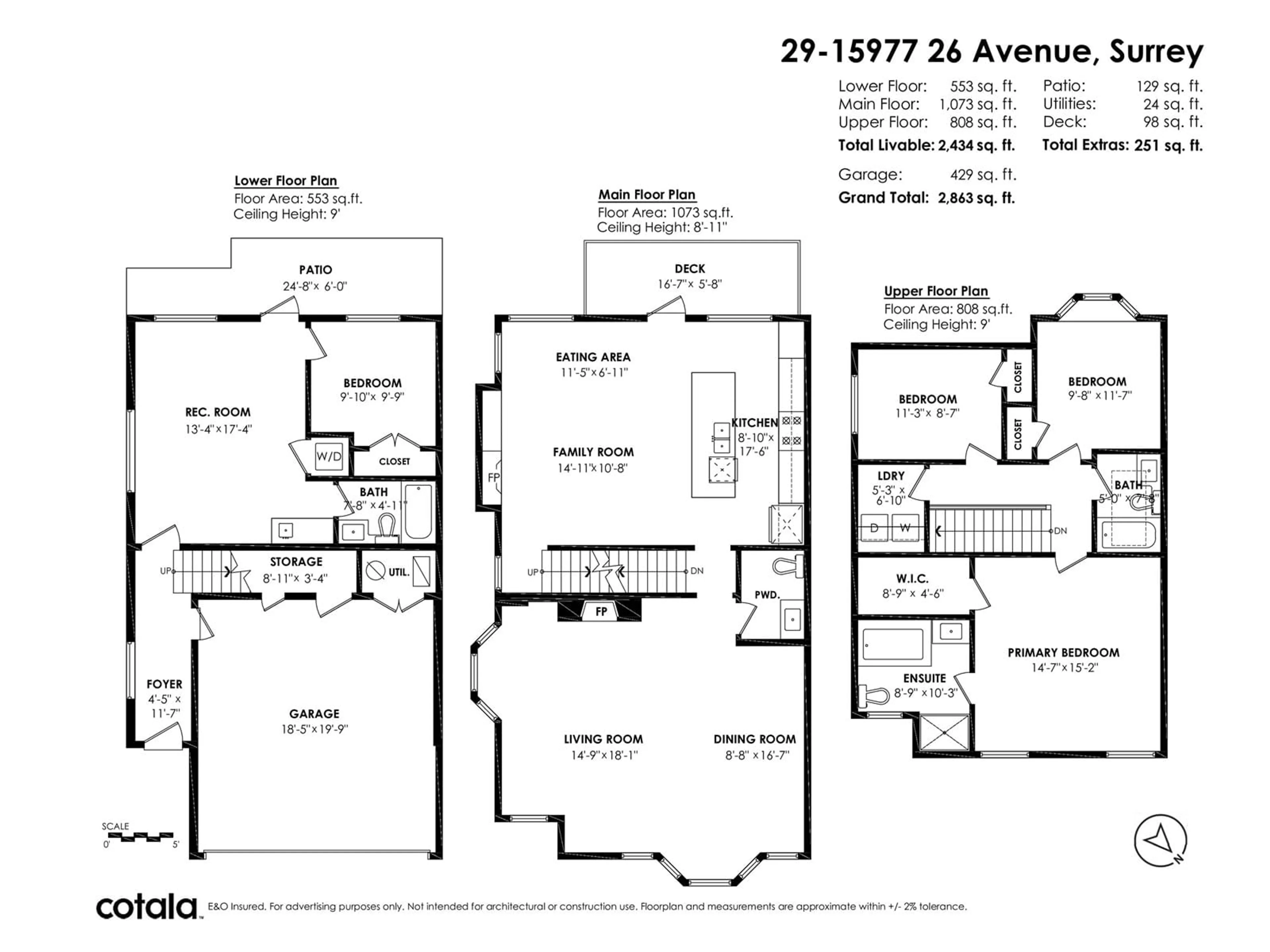 Floor plan for 29 15977 26 AVENUE, Langley British Columbia V3Z2W7