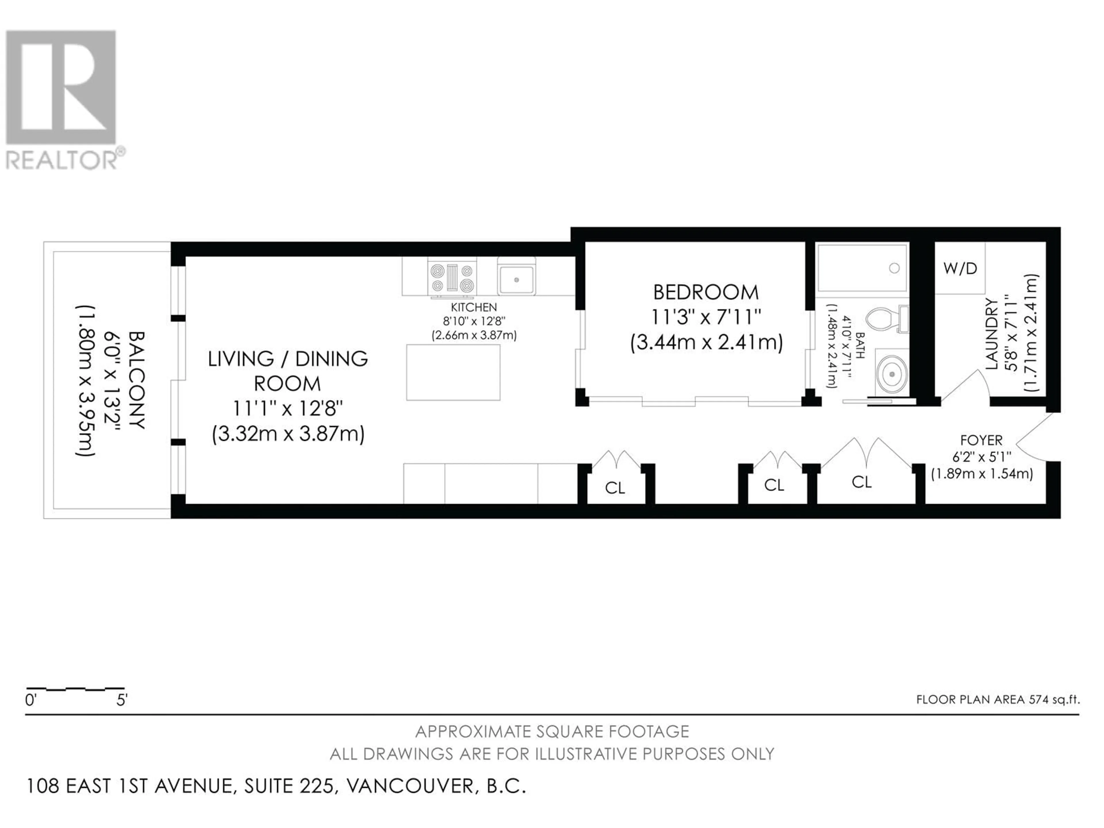 Floor plan for 225 108 E 1ST AVENUE, Vancouver British Columbia V5T0E3