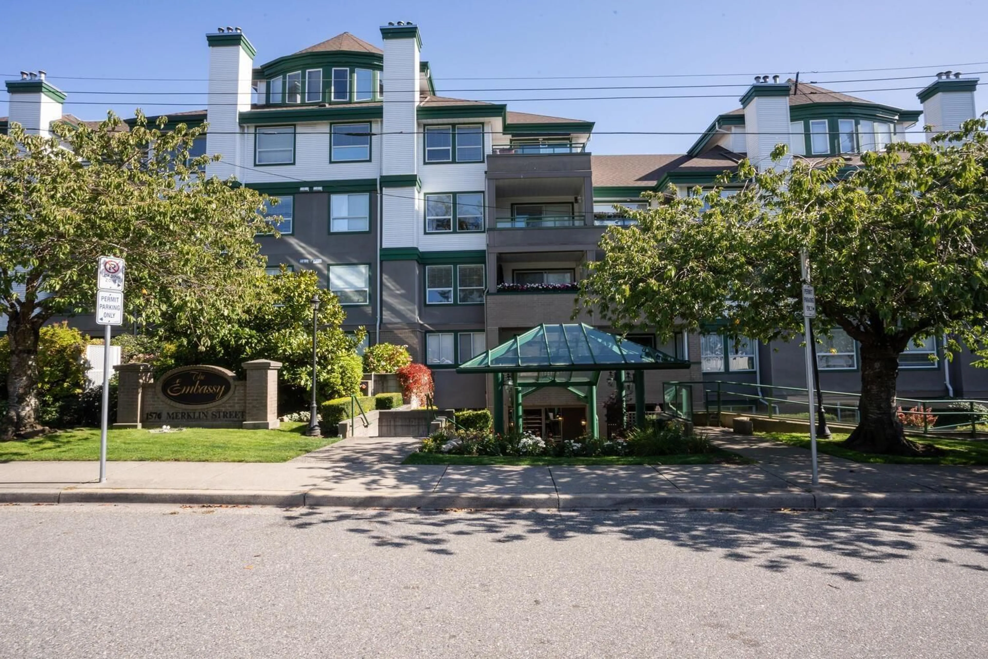 A pic from exterior of the house or condo, the street view for 303 1576 MERKLIN STREET, White Rock British Columbia V4B5K2