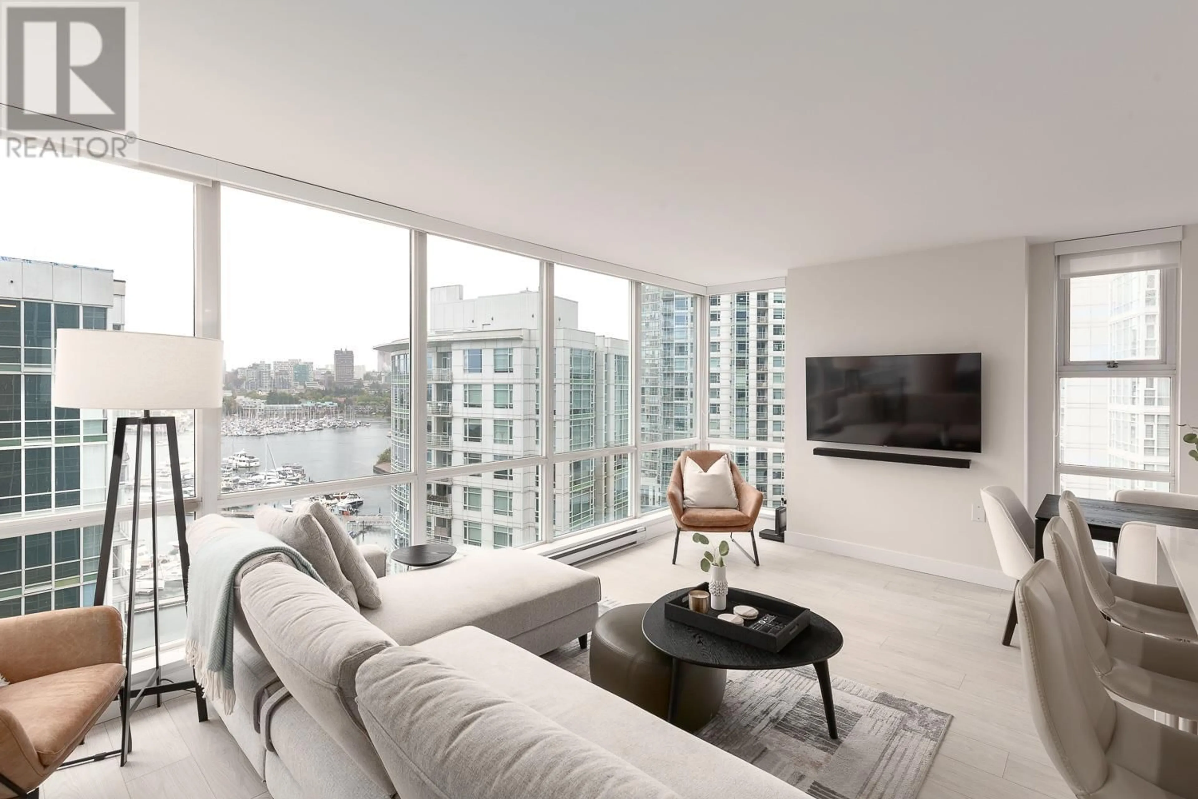 Living room, wood floors for 1501 193 AQUARIUS MEWS, Vancouver British Columbia V6Z2Z2