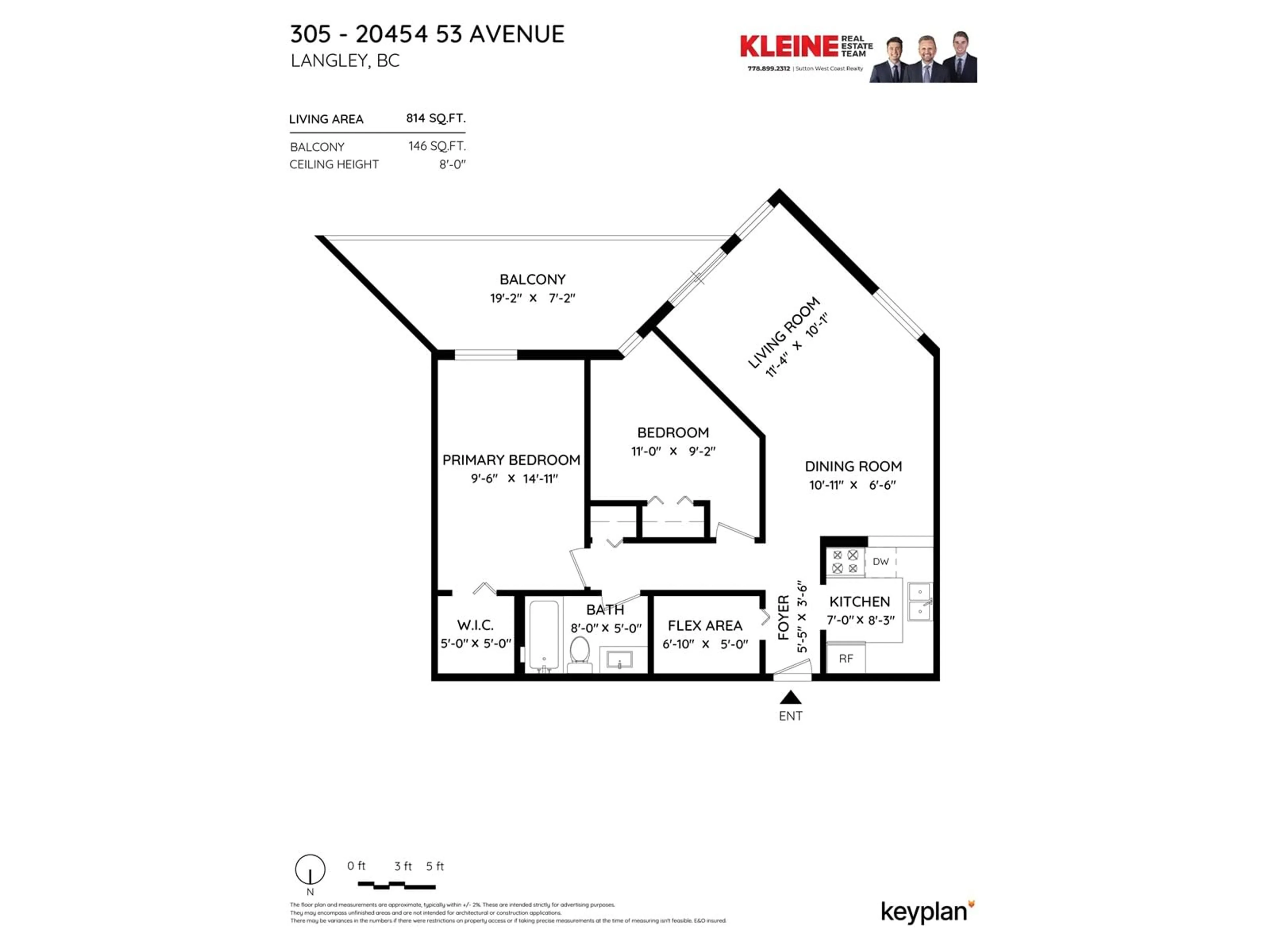 Floor plan for 305 20454 53 AVENUE, Langley British Columbia V3A7S1