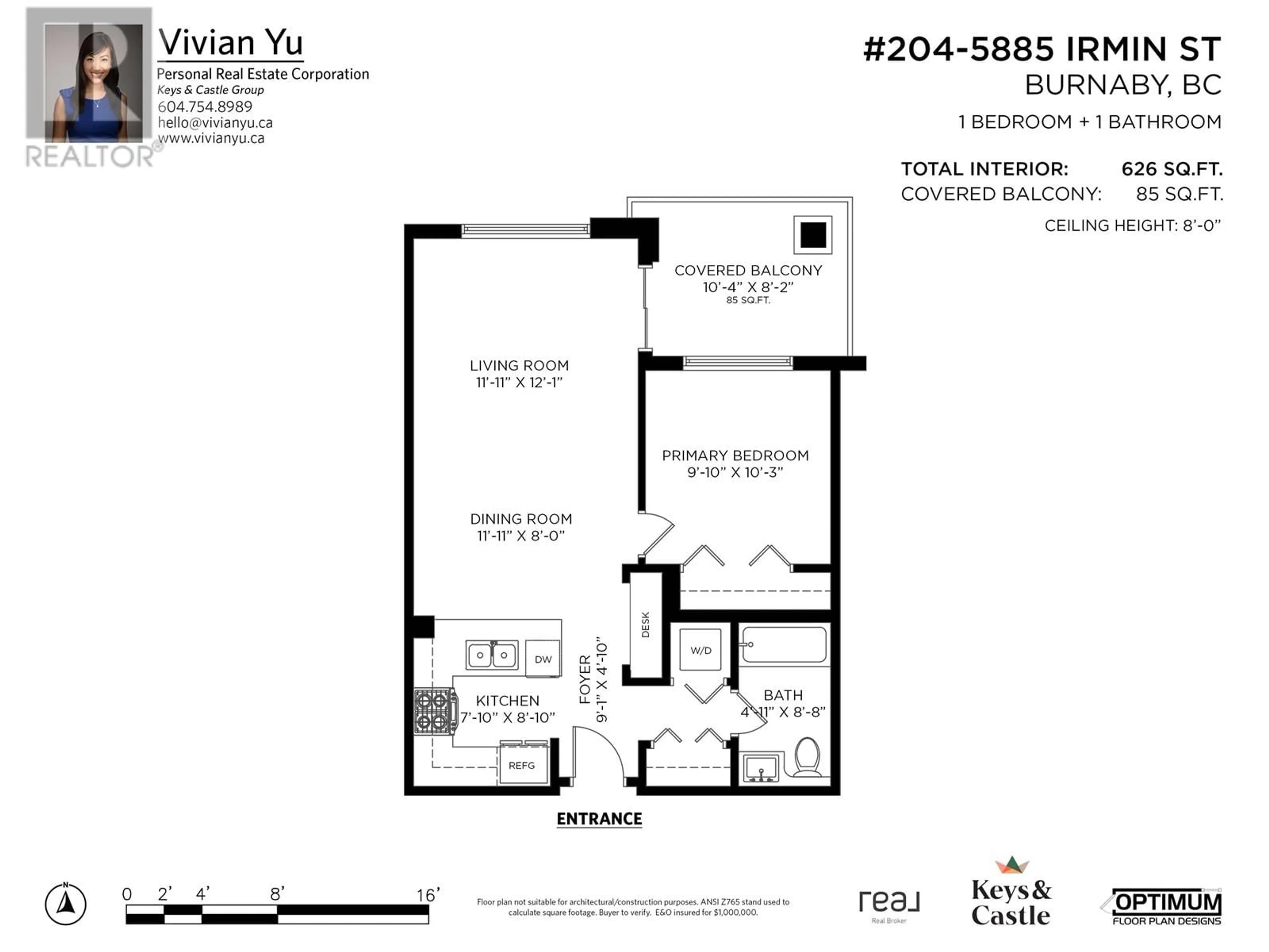 Floor plan for 204 5885 IRMIN STREET, Burnaby British Columbia V5J0C2