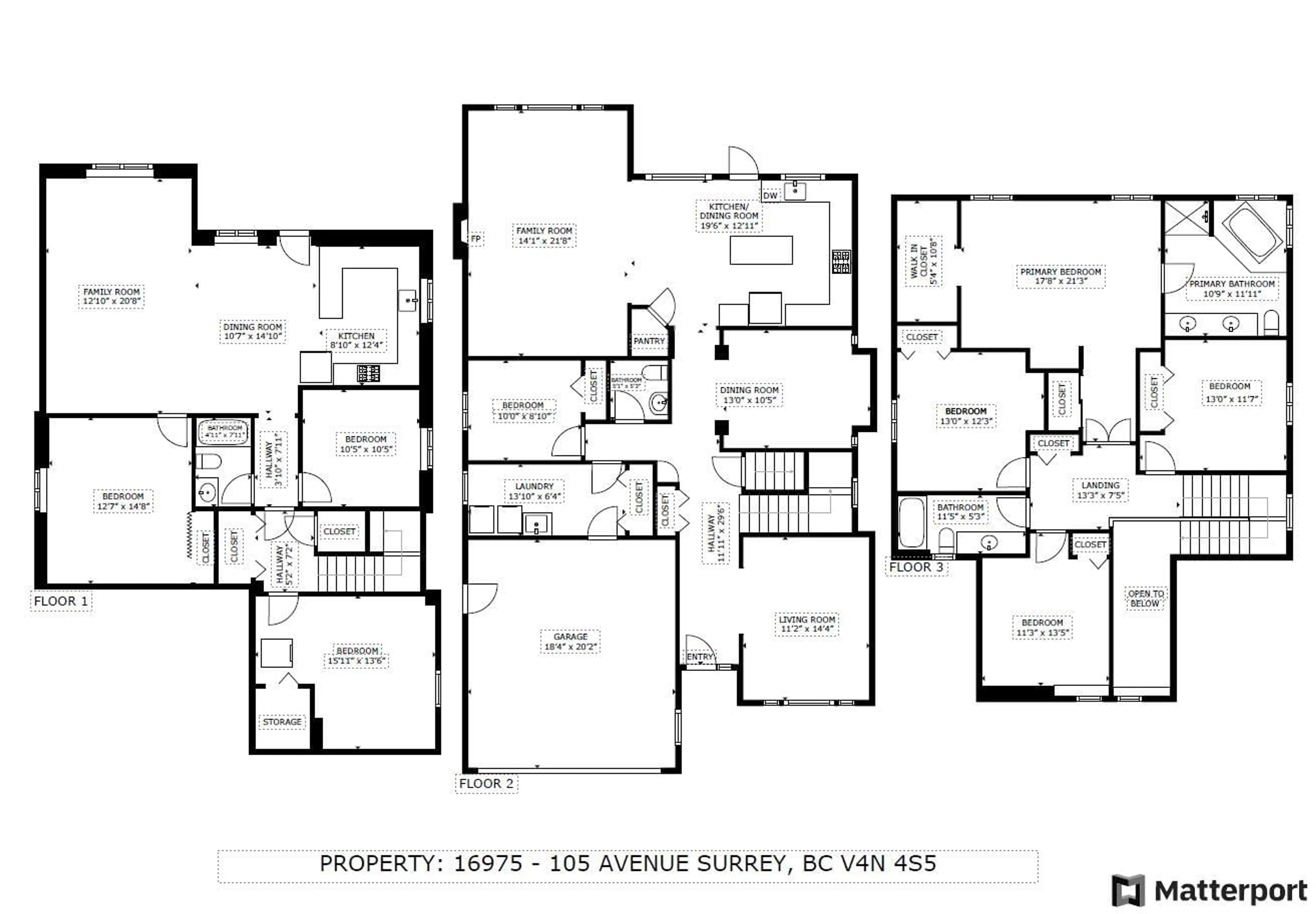 Floor plan for 16975 105 AVENUE, Surrey British Columbia V4N4S5