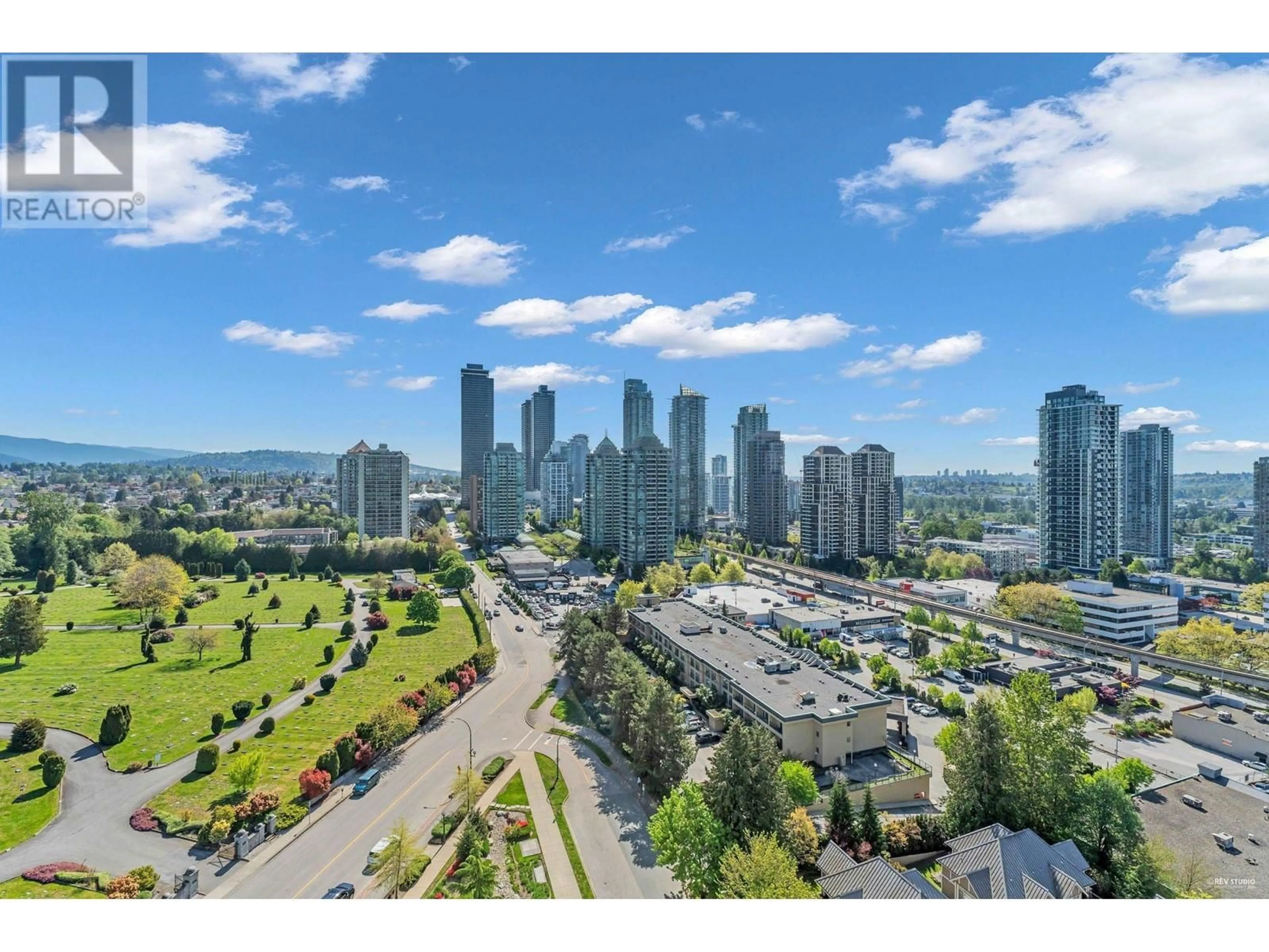 A pic from exterior of the house or condo, the view of city buildings for 1808 4189 HALIFAX STREET, Burnaby British Columbia V5C0H9