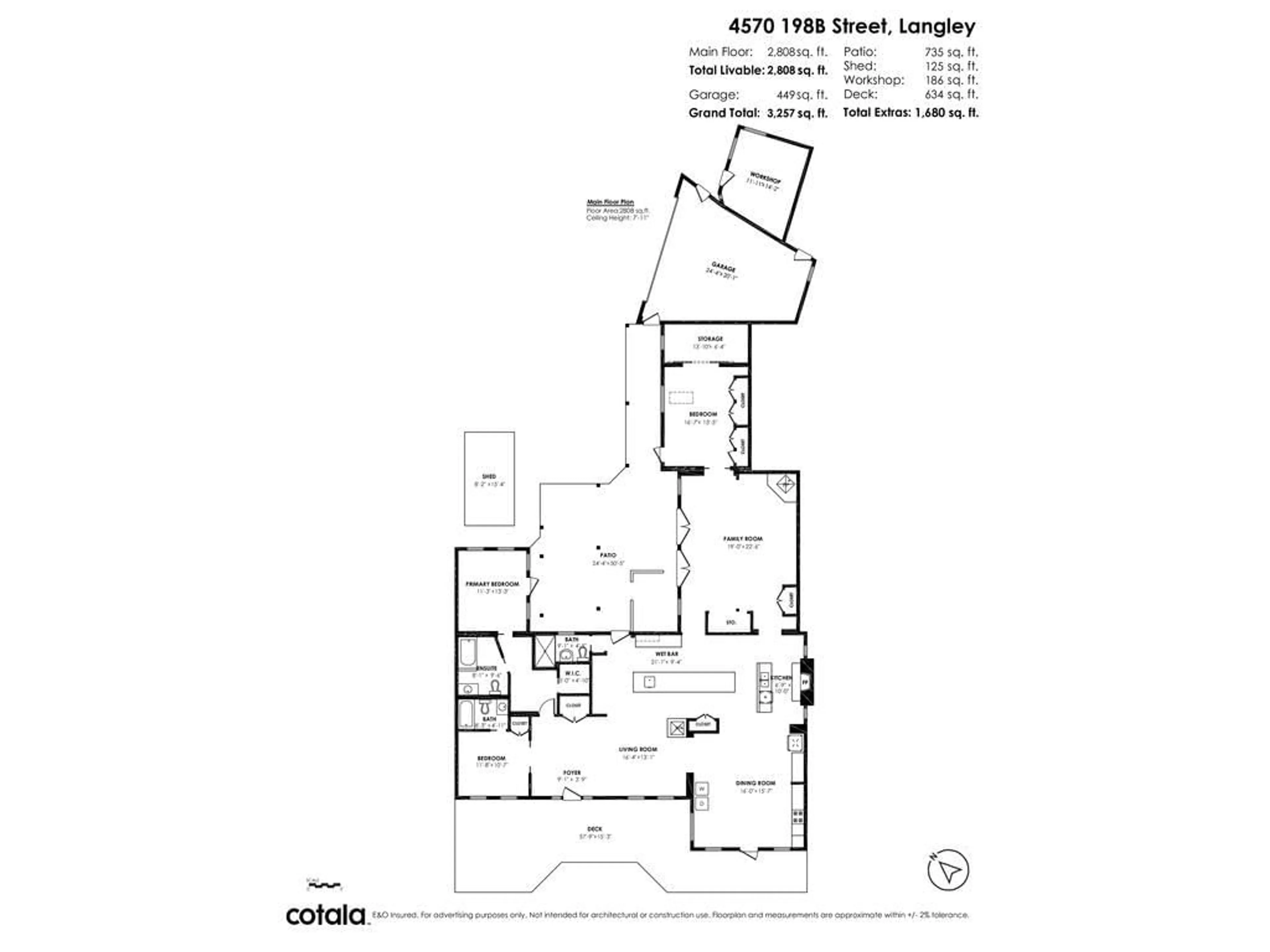 Floor plan for 4570 198B STREET, Langley British Columbia V3A1H5