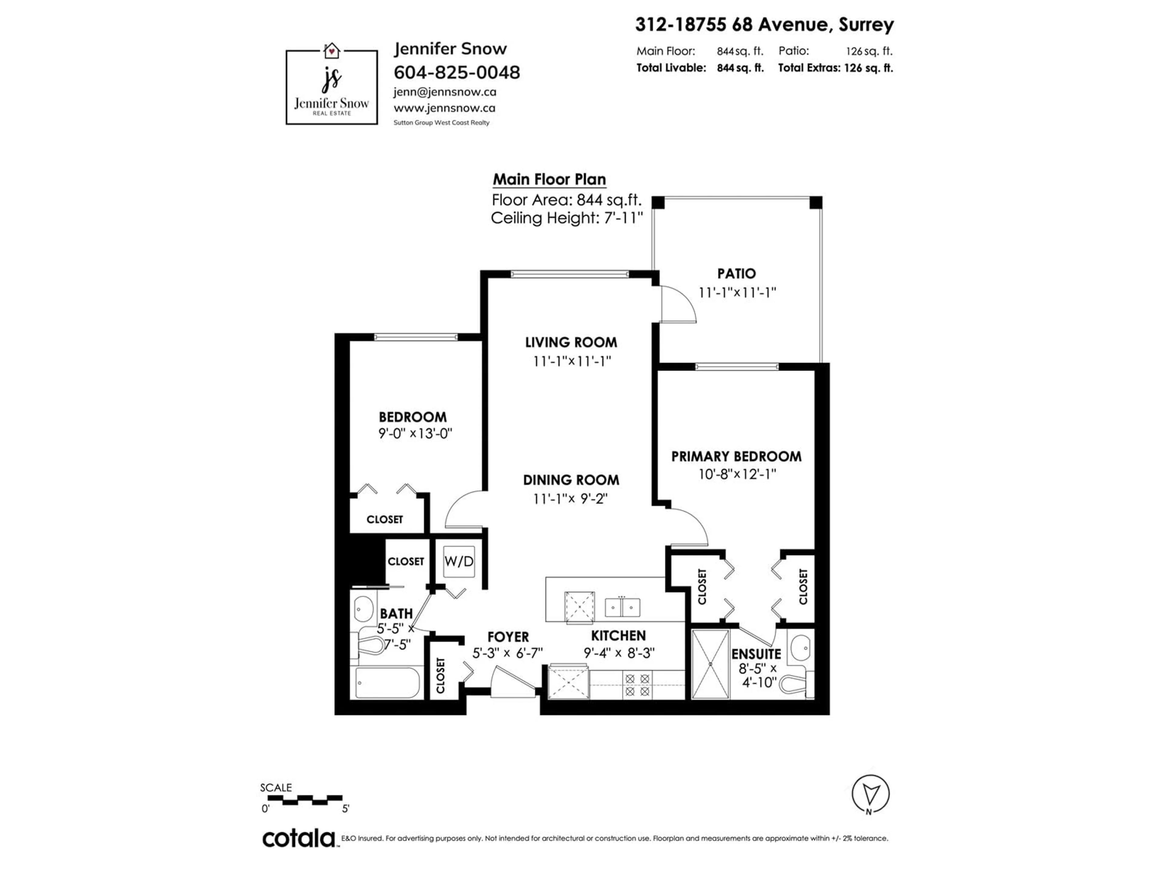 Floor plan for 312 18755 68 AVENUE, Surrey British Columbia V4N0Z9