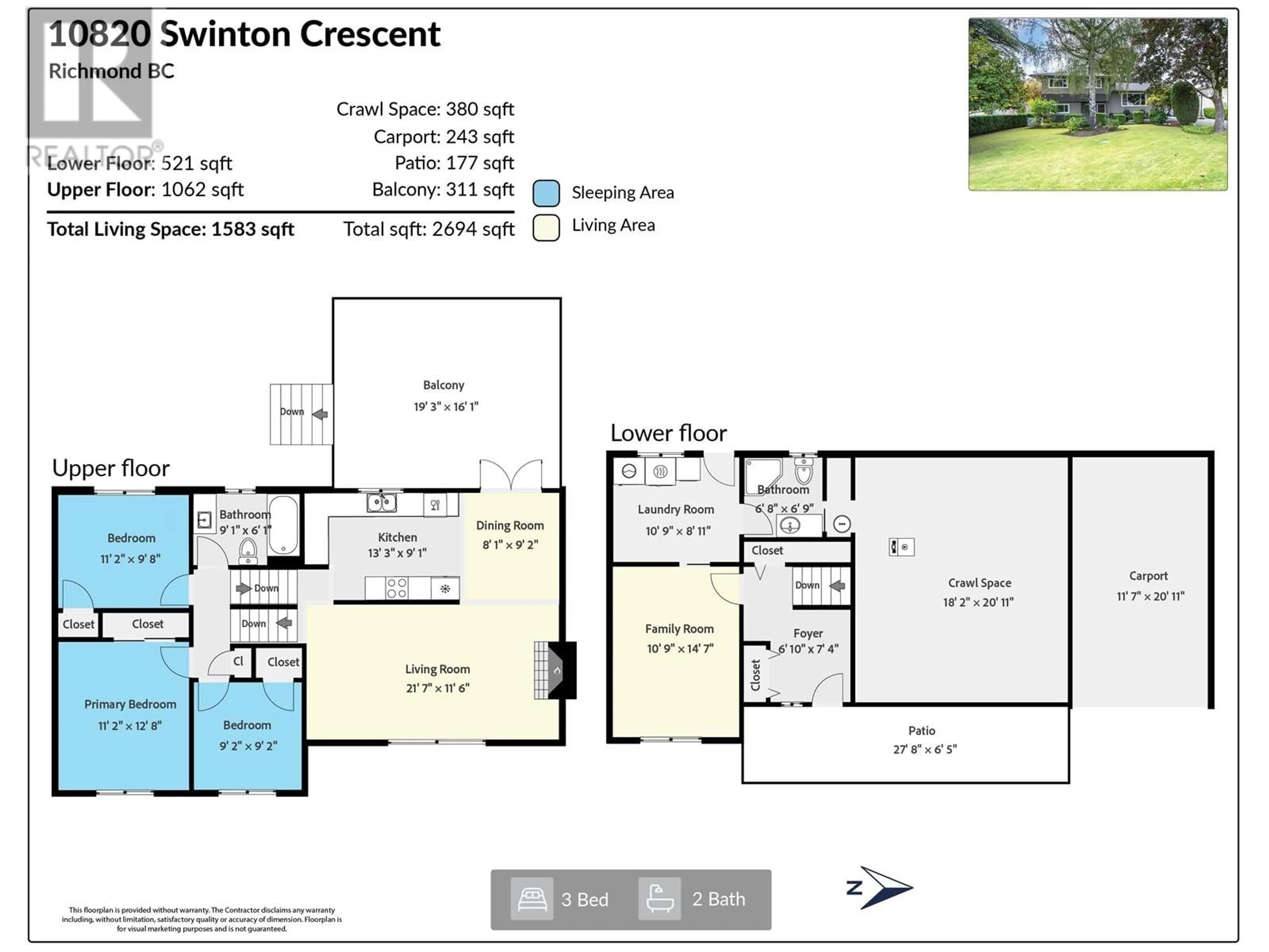 Floor plan for 10820 SWINTON CRESCENT, Richmond British Columbia V7A3T3