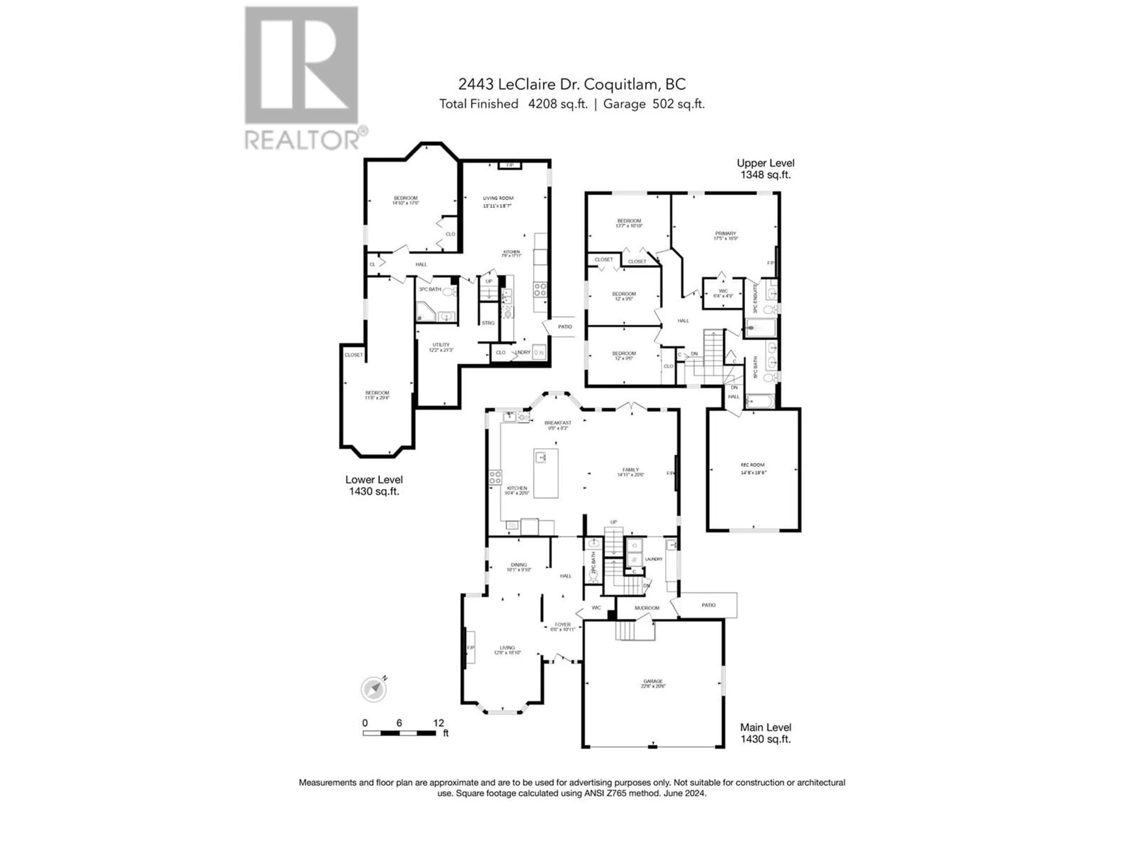 Floor plan for 2443 LECLAIR DRIVE, Coquitlam British Columbia V3K6G7