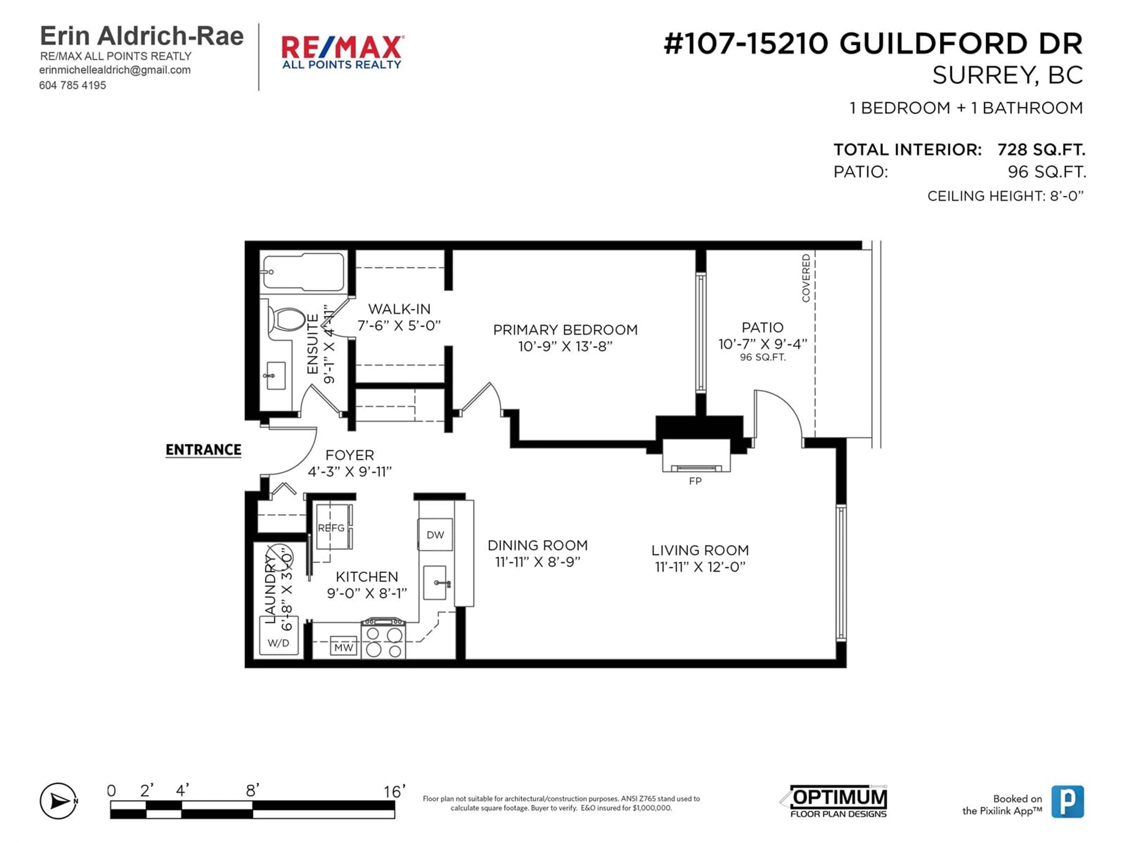 Floor plan for 107 15210 GUILDFORD DRIVE, Surrey British Columbia V3R0X7