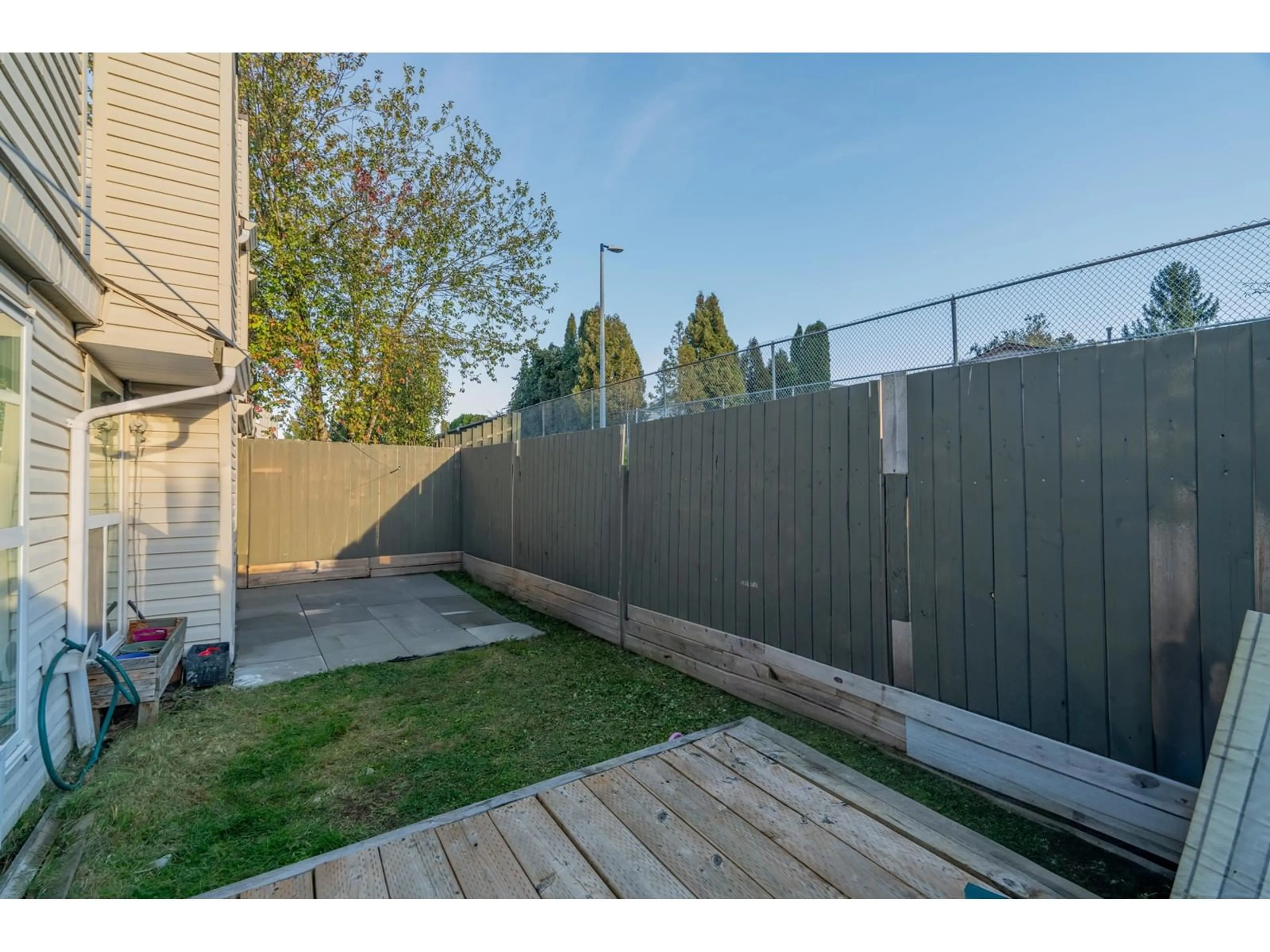 Patio, the fenced backyard for 255 32550 MACLURE ROAD, Abbotsford British Columbia V2T4N3