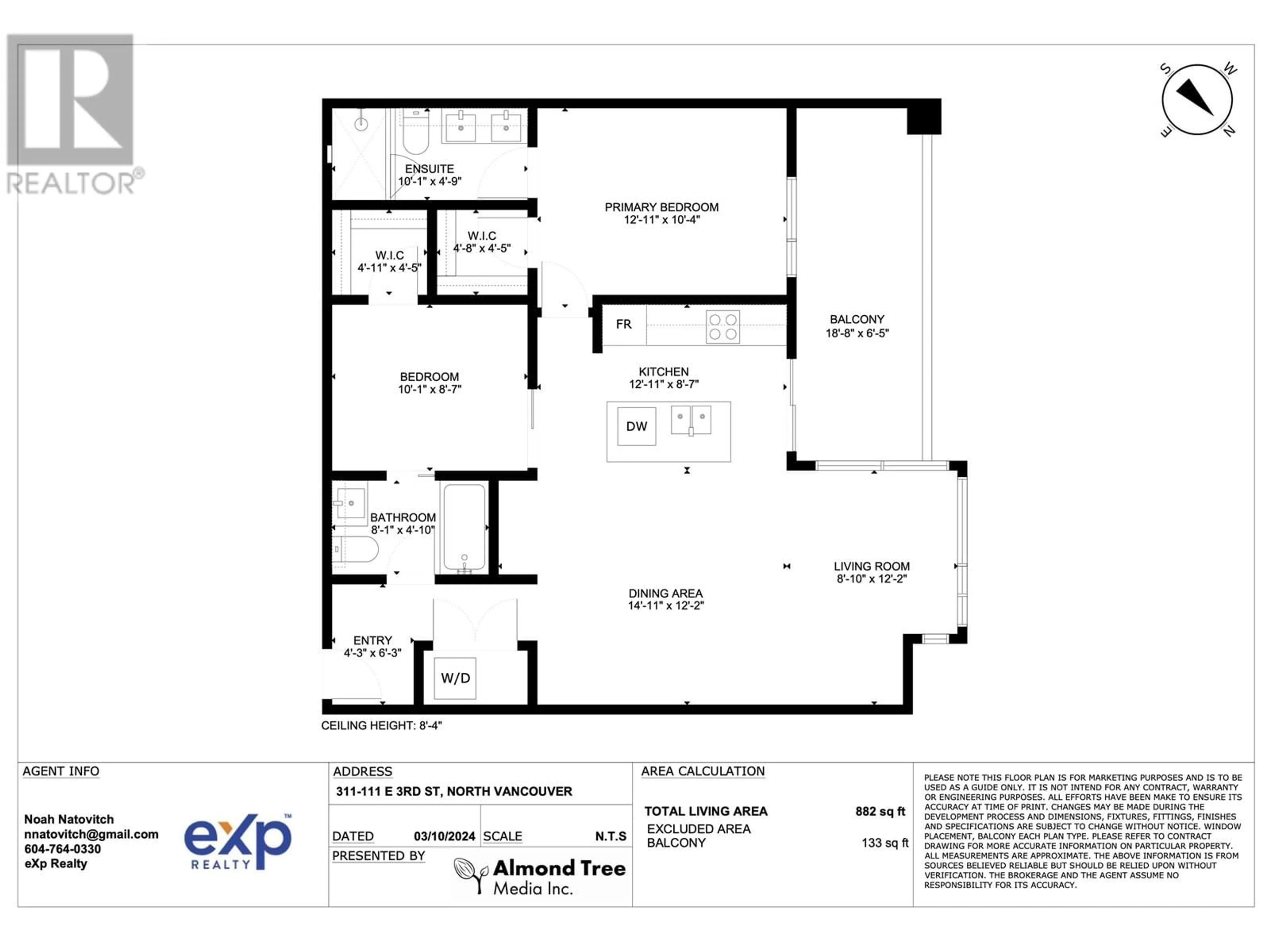 Floor plan for 311 111 3RD STREET, North Vancouver British Columbia V7L0C6