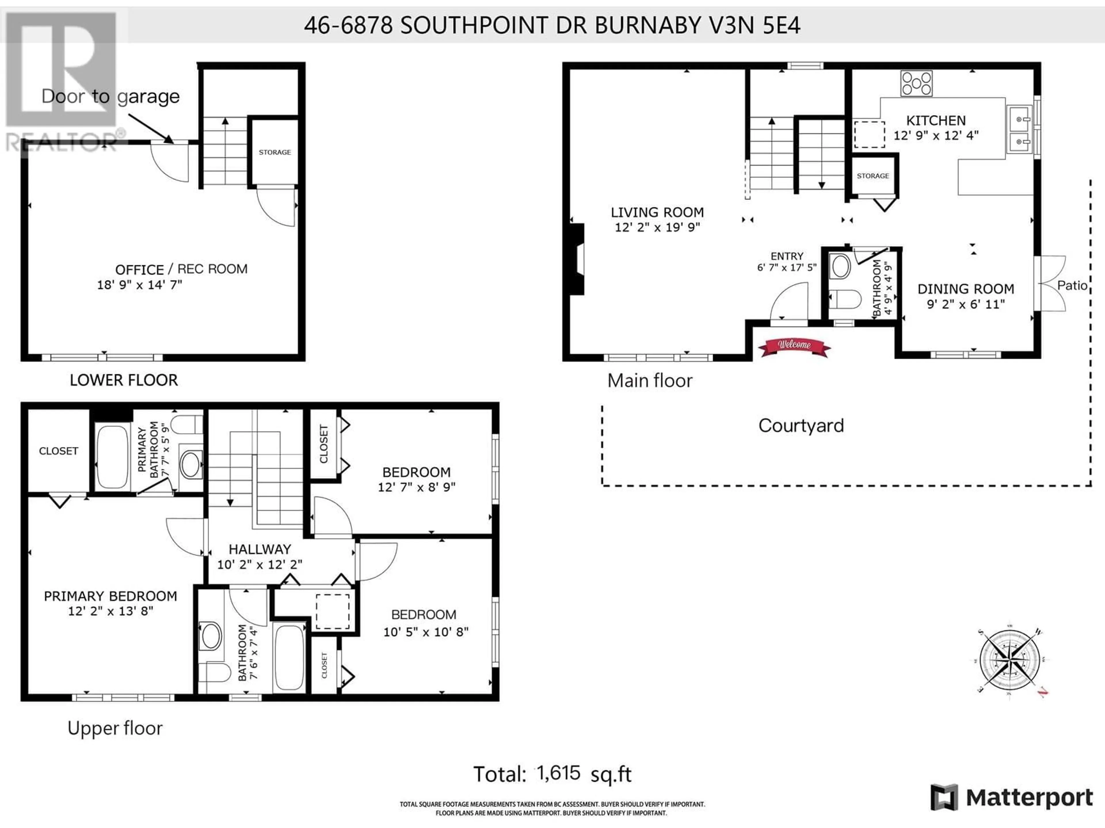 Floor plan for 46 - 6878 SOUTHPOINT DRIVE, Burnaby British Columbia V3N5E4