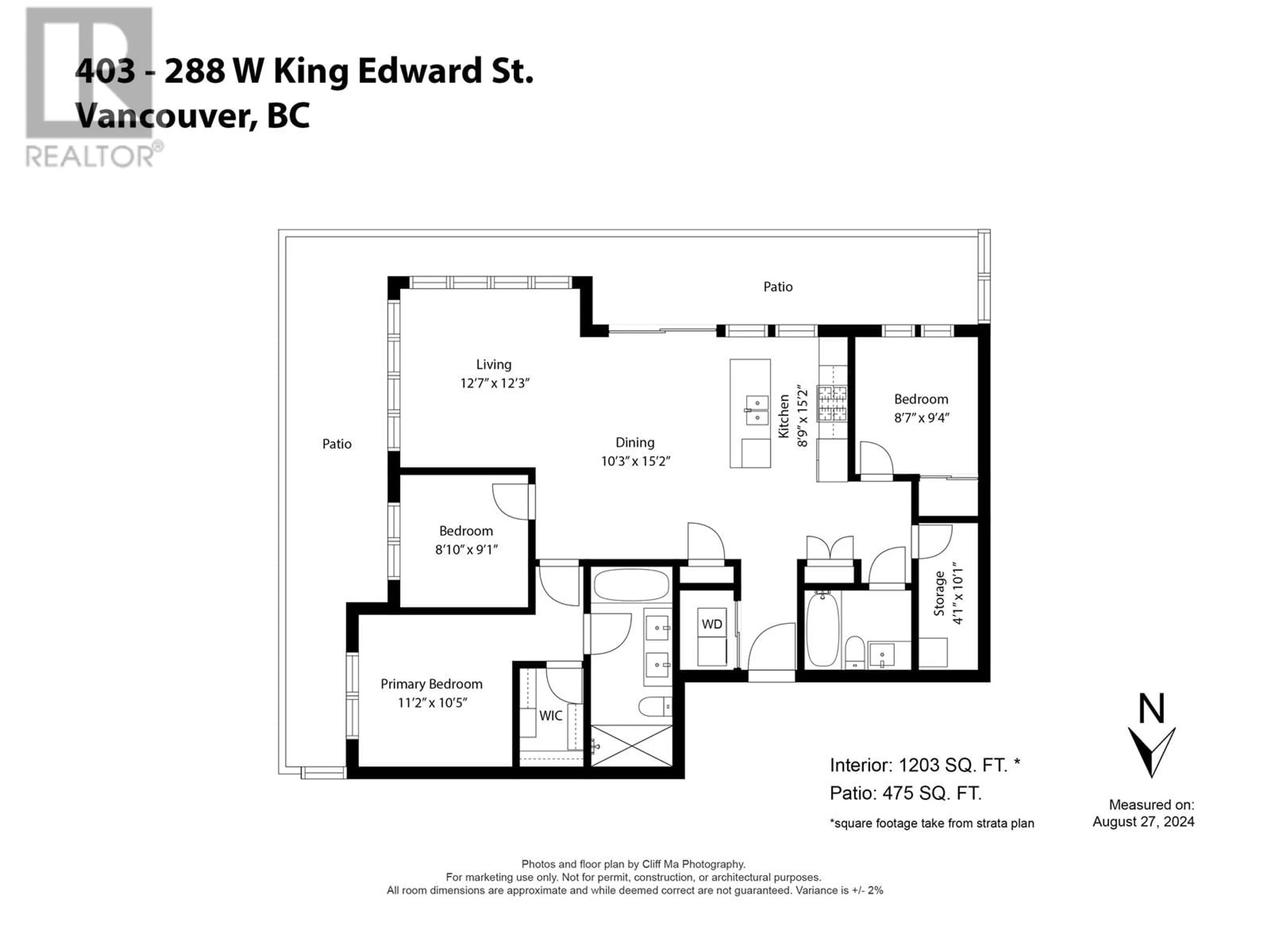 Floor plan for 403 288 W KING EDWARD AVENUE, Vancouver British Columbia V5Y2J2