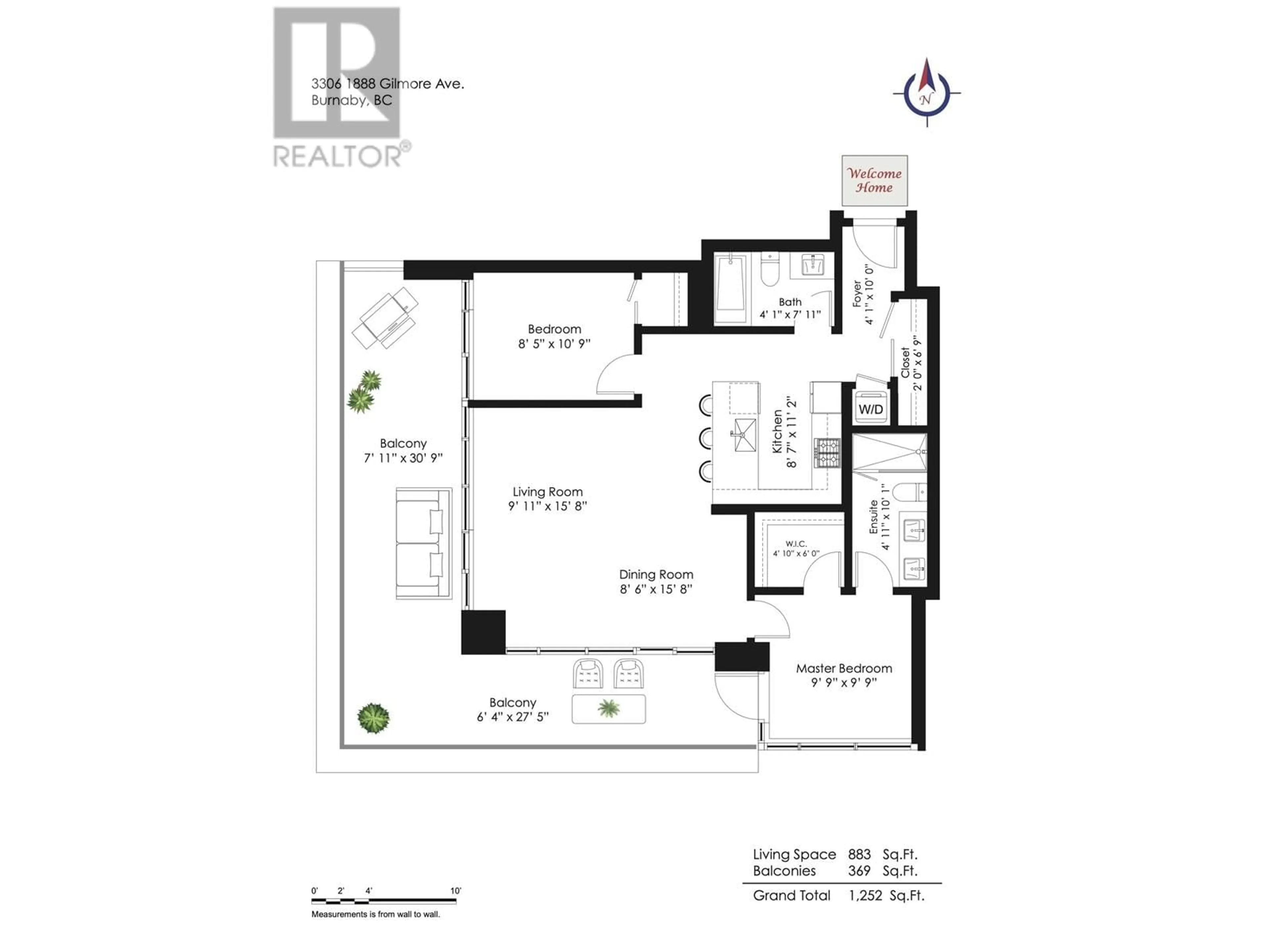 Floor plan for 3306 1888 GILMORE AVENUE, Burnaby British Columbia V5C0L2