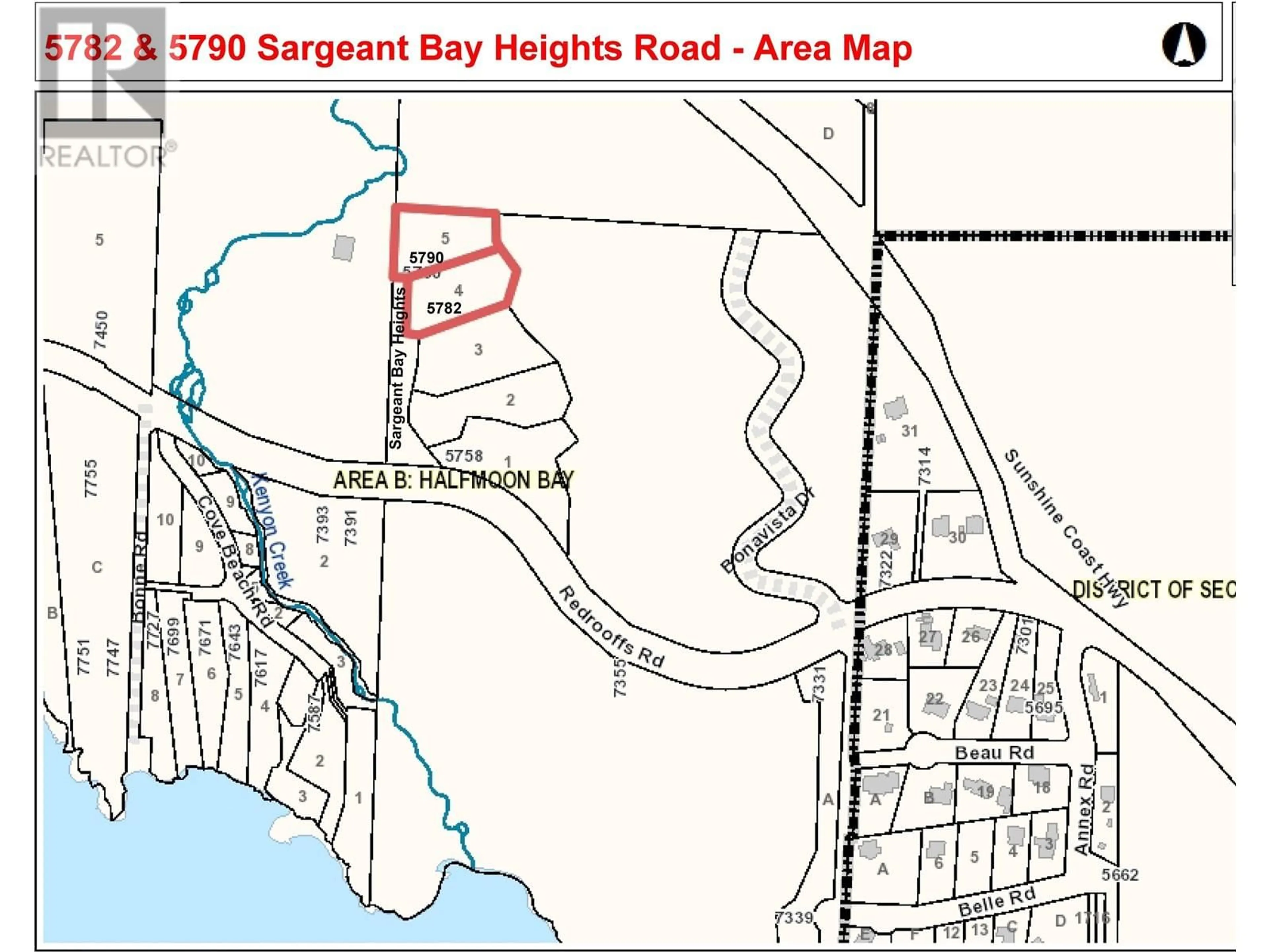 Picture of a map for 5782 SARGEANT BAY HEIGHTS ROAD, Halfmoon Bay British Columbia V7Z1C3