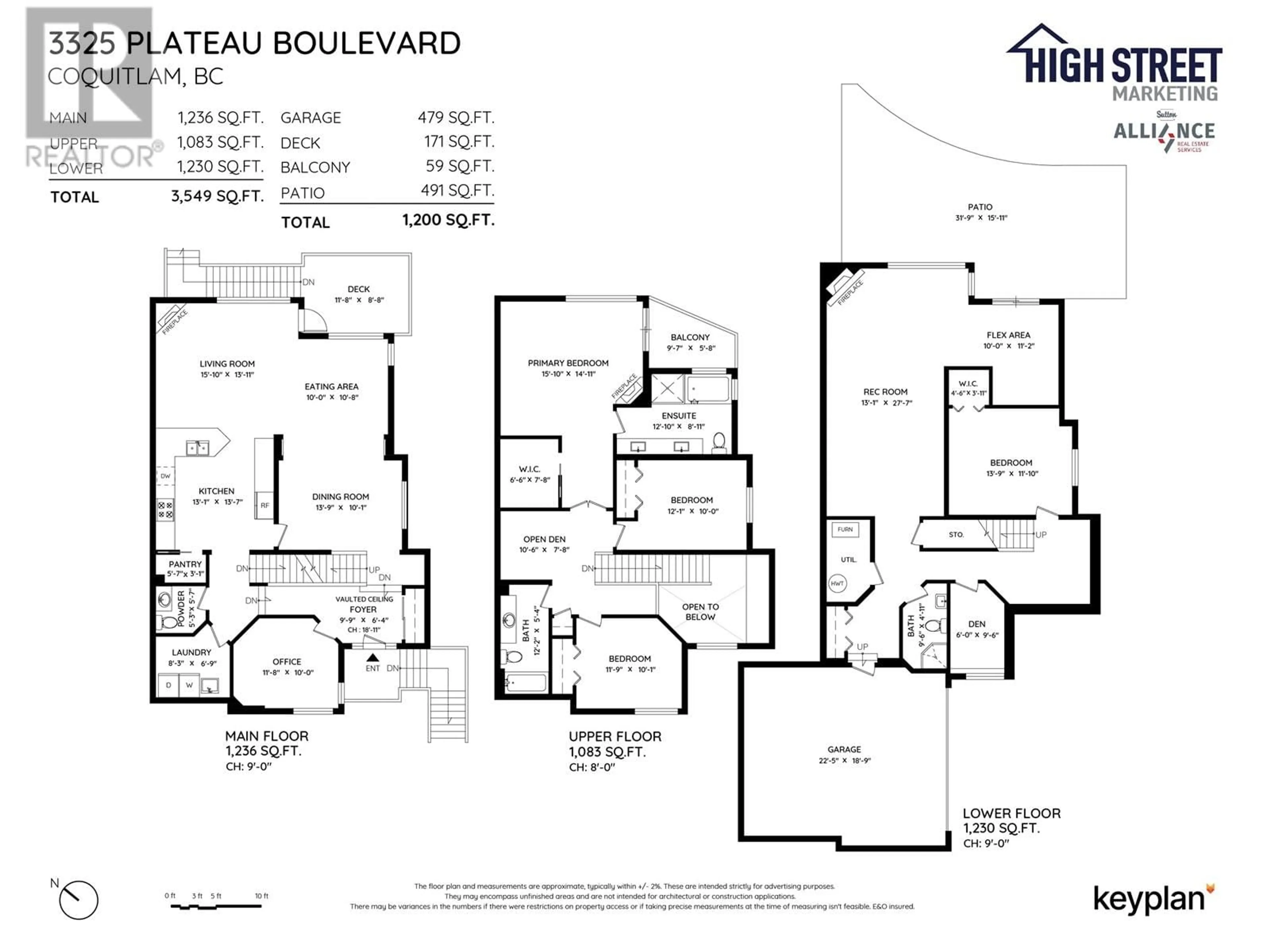 Floor plan for 3325 PLATEAU BOULEVARD, Coquitlam British Columbia V3E3B8