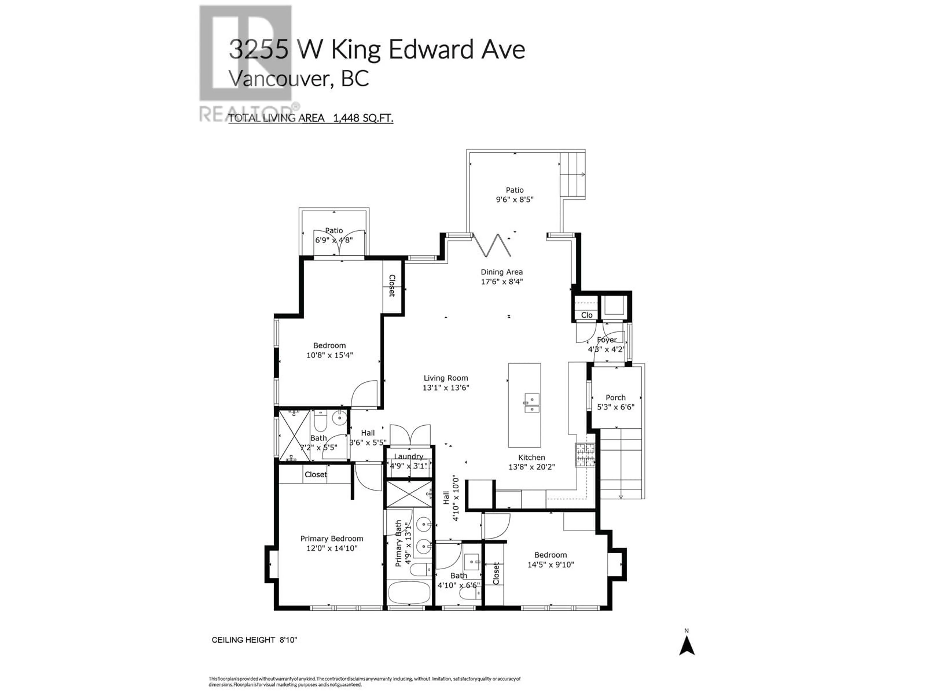 Floor plan for 3255 W KING EDWARD W AVENUE, Vancouver British Columbia V6L1V6