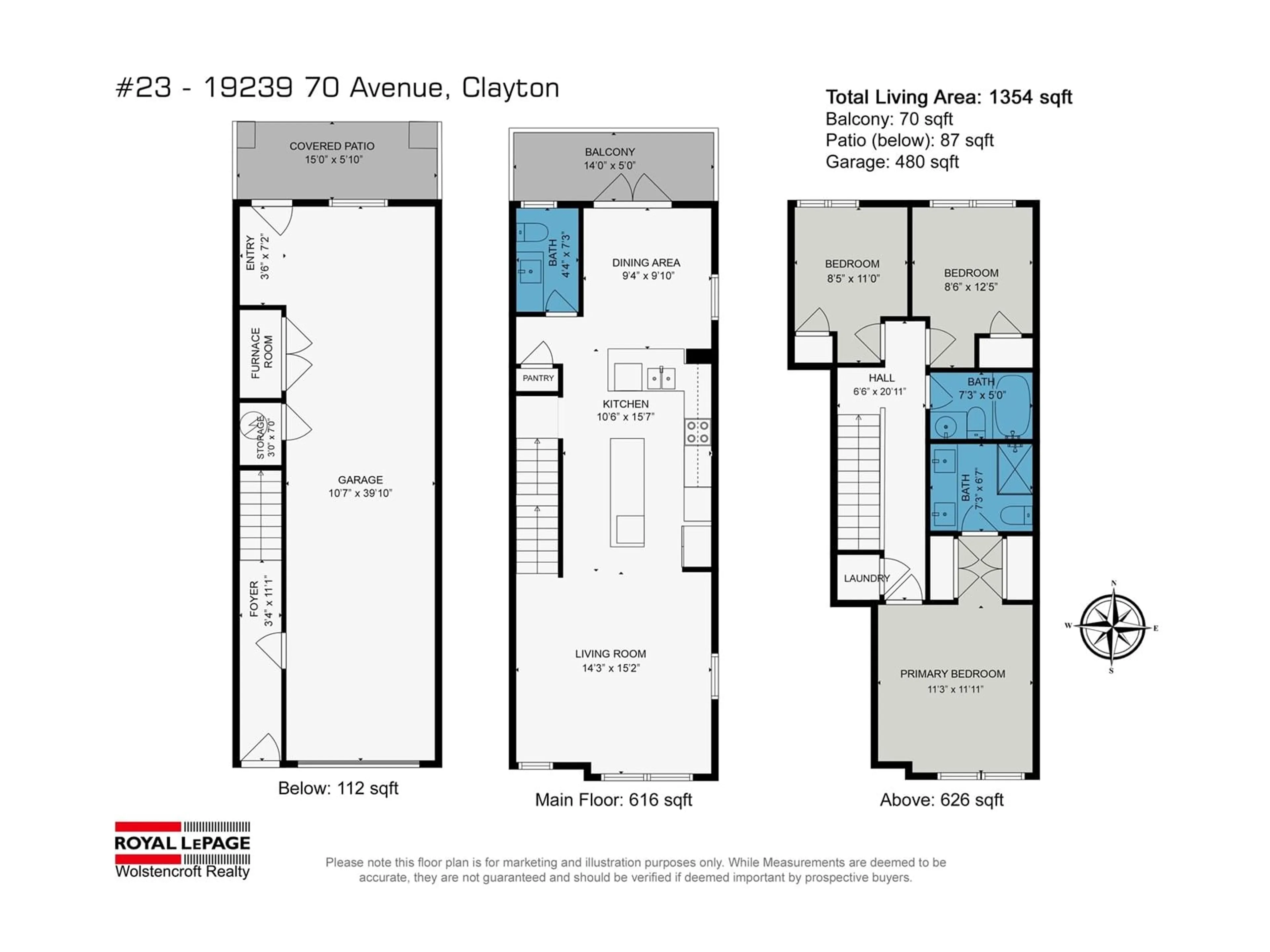 Floor plan for 23 19239 70 AVENUE, Surrey British Columbia V4N6S8