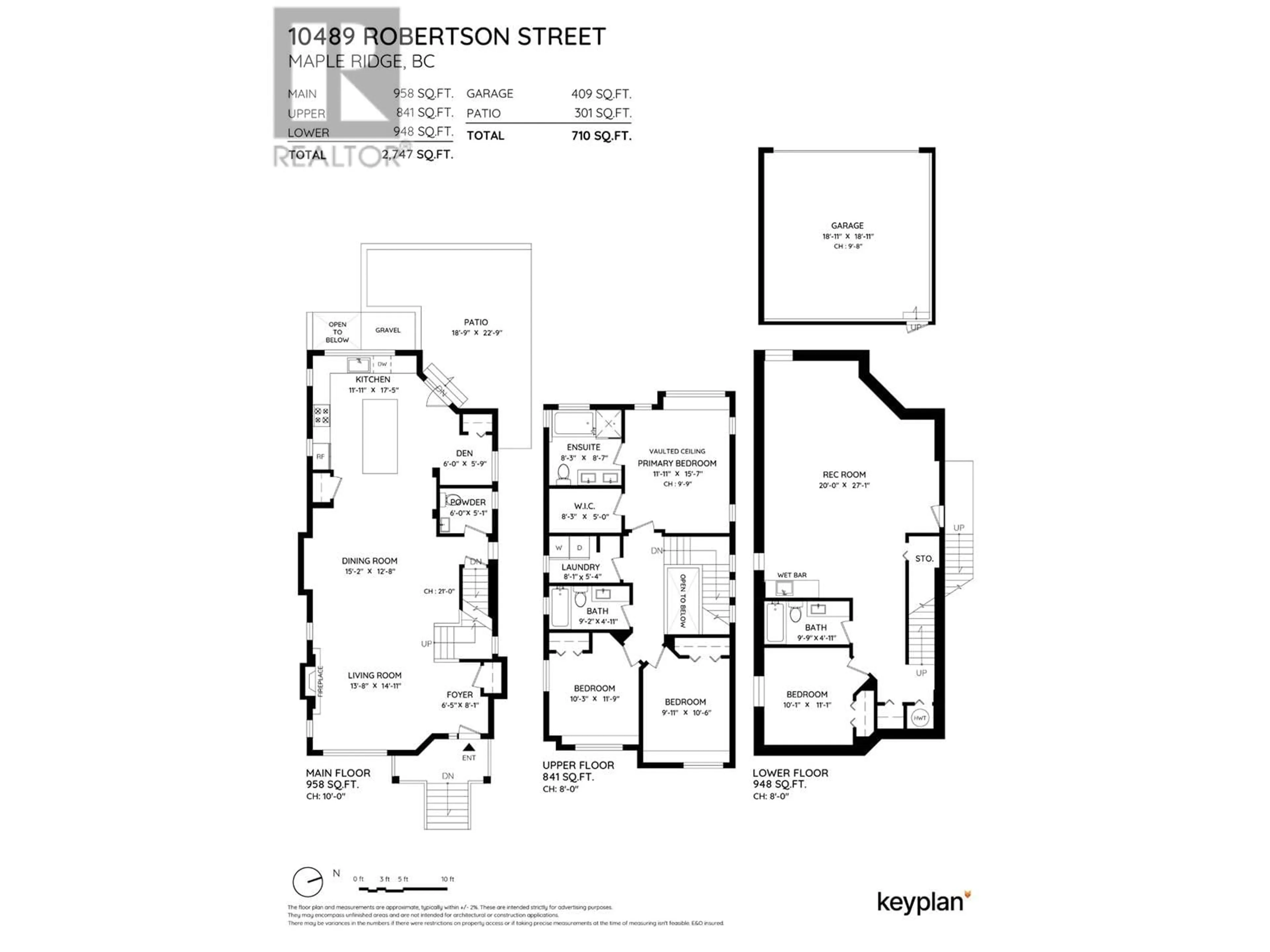 Floor plan for 10489 ROBERTSON STREET, Maple Ridge British Columbia V2W0H8