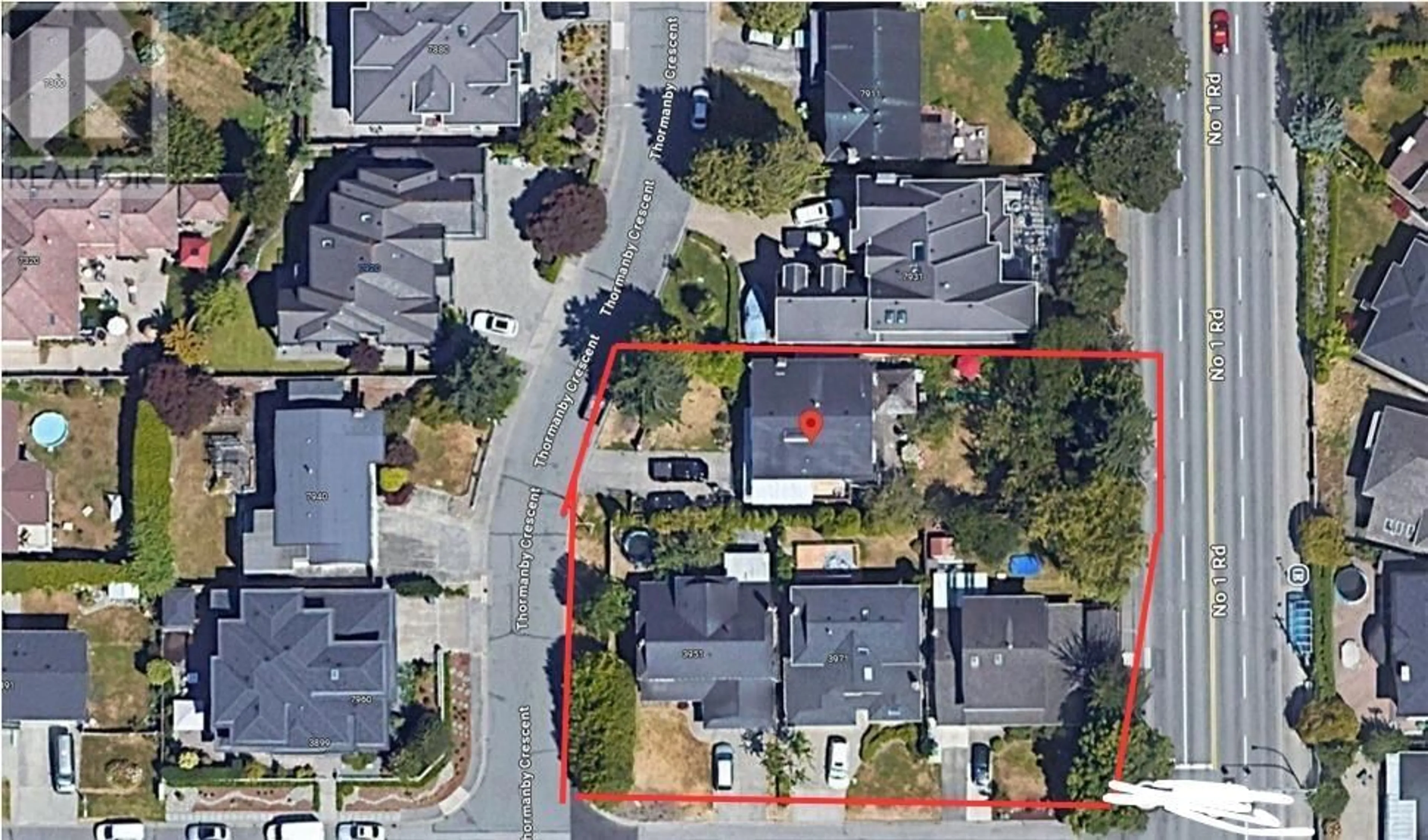 A pic from outside/outdoor area/front of a property/back of a property/a pic from drone, street for 3991 MORESBY DRIVE, Richmond British Columbia V7C5G3