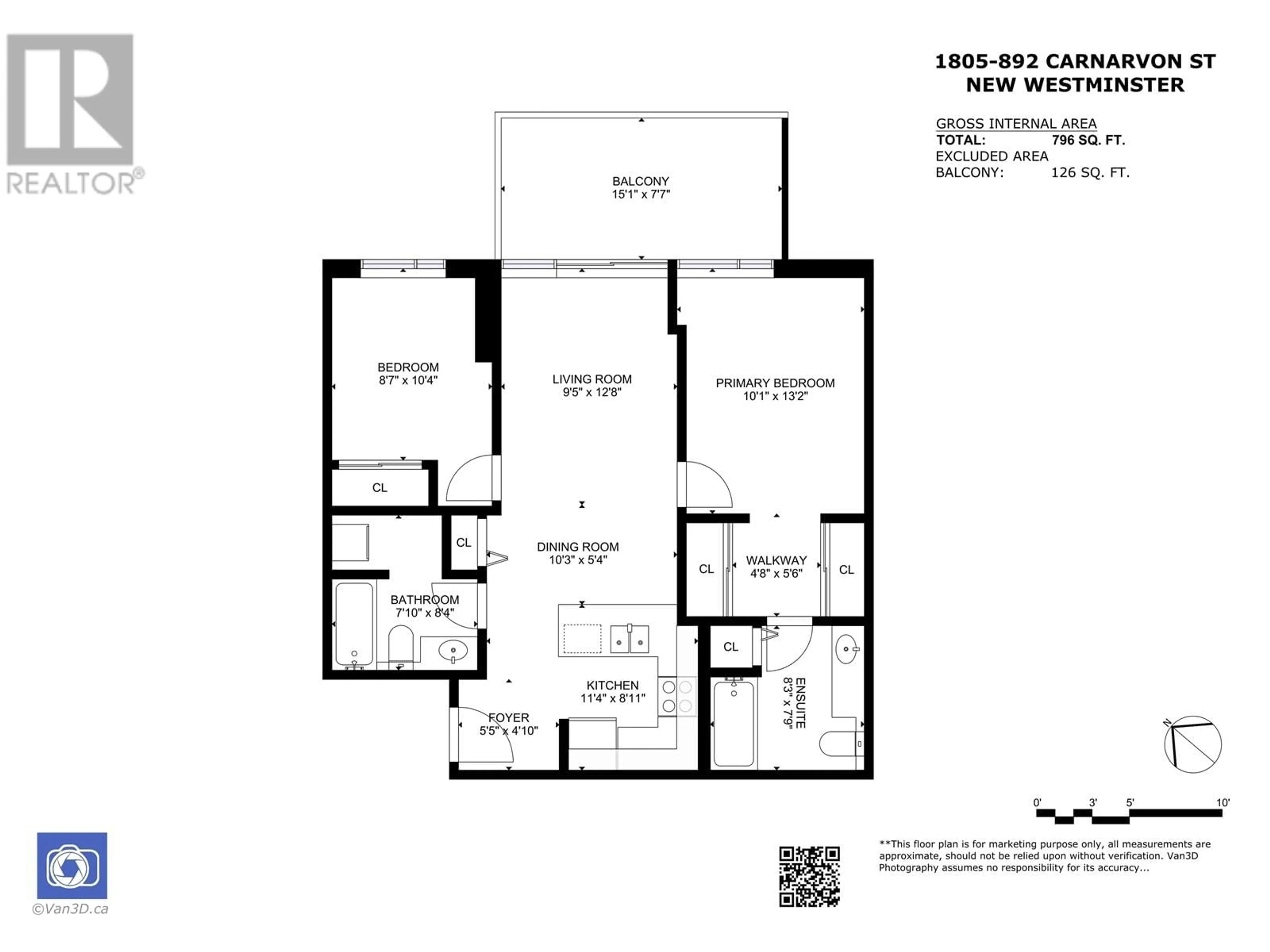 Floor plan for 1805 892 CARNARVON STREET, New Westminster British Columbia V3M0C5