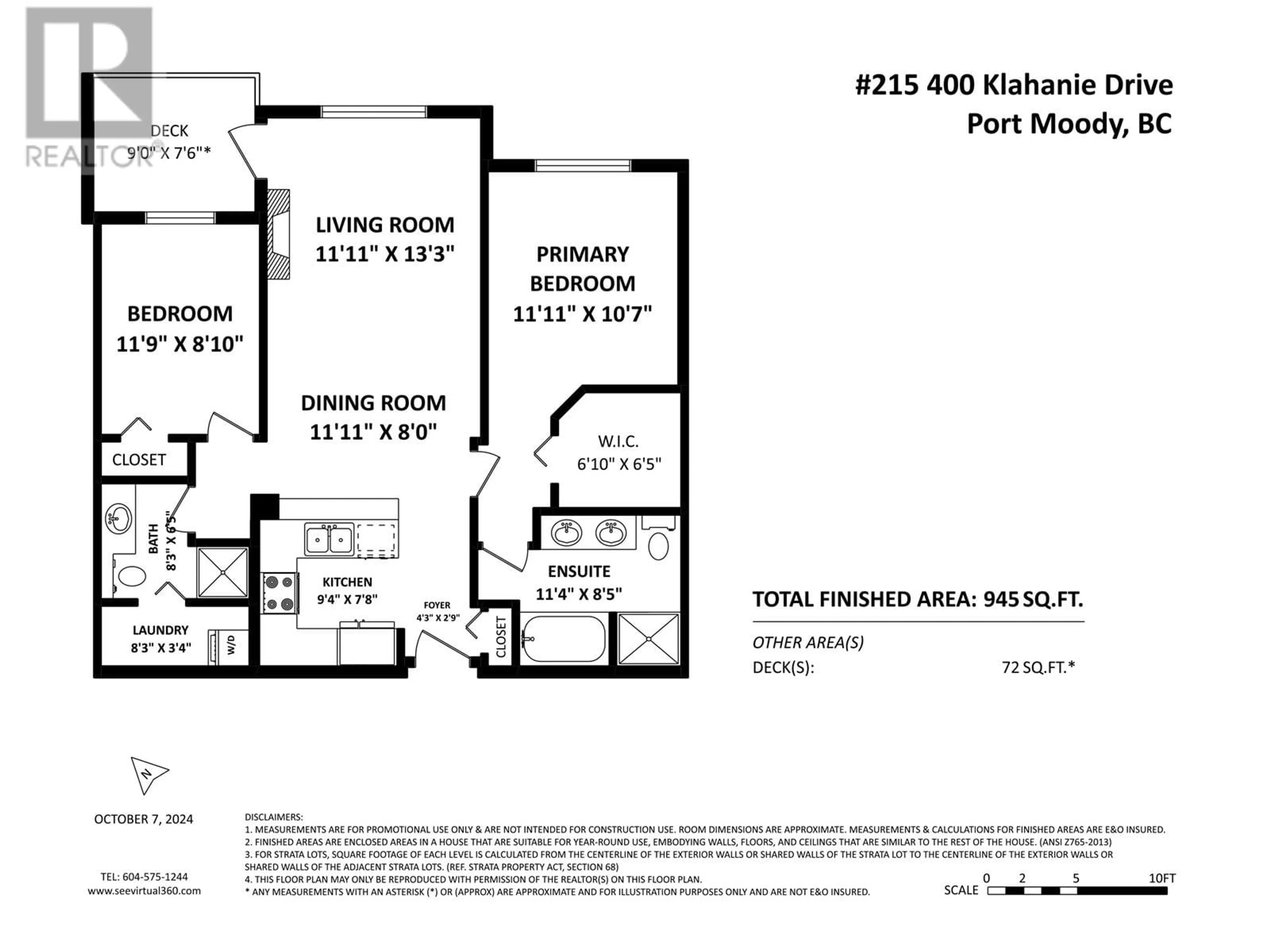 Floor plan for 215 400 KLAHANIE DRIVE, Port Moody British Columbia V3H5K9