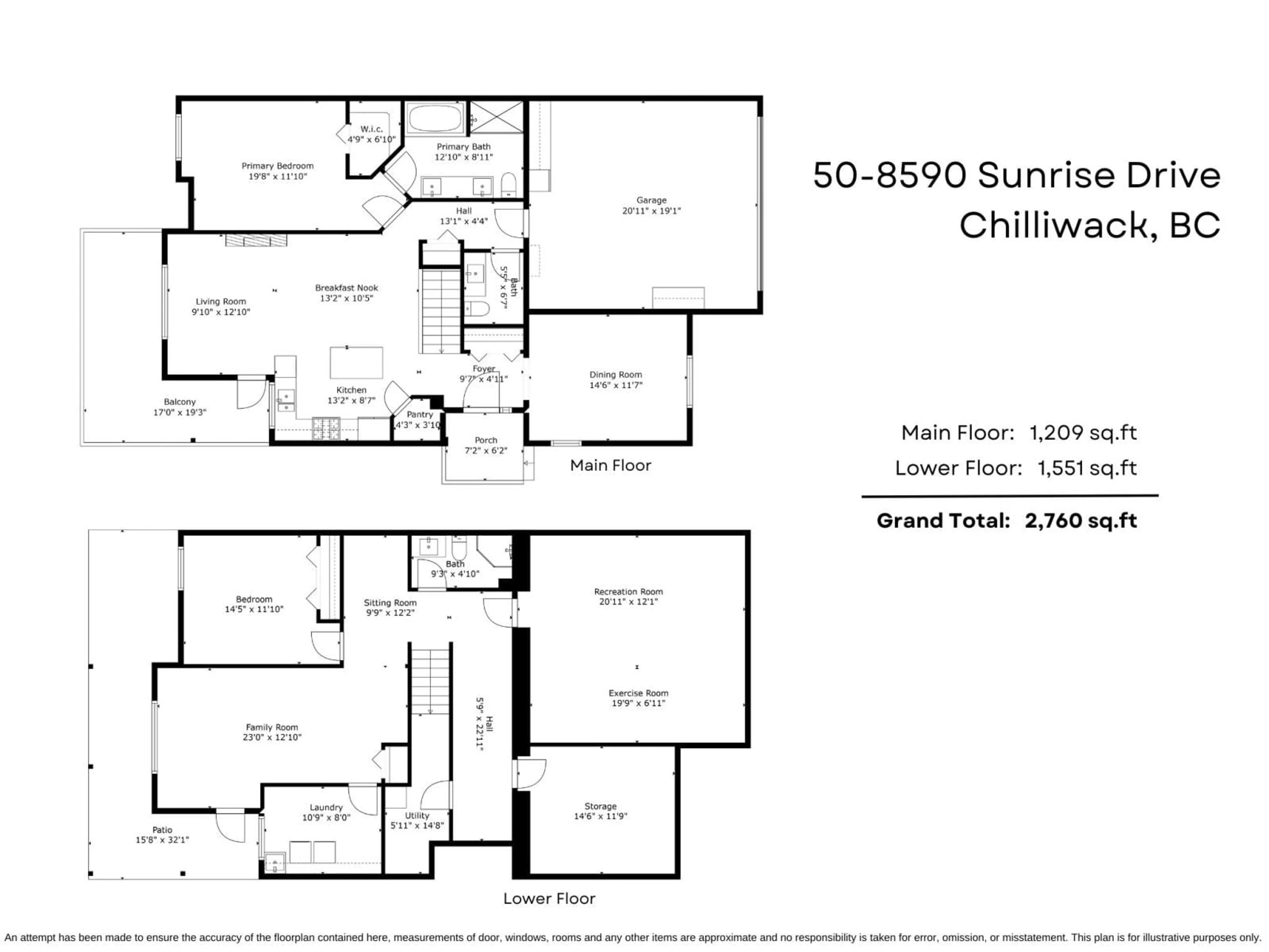 Floor plan for 50 8590 SUNRISE DRIVE, Chilliwack British Columbia V2R3Z4