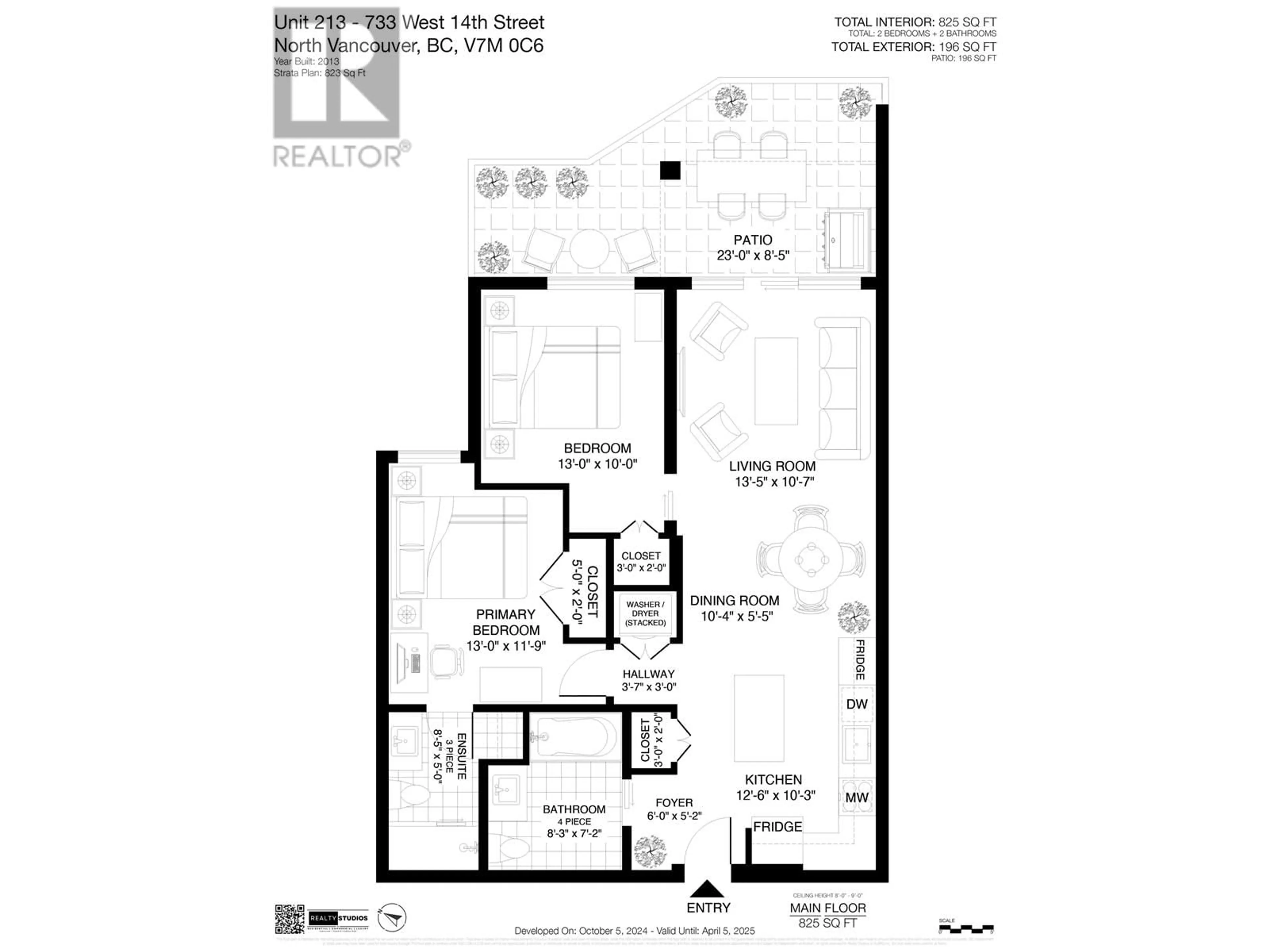 Floor plan for 213 733 W 14TH STREET, North Vancouver British Columbia V7M0C6