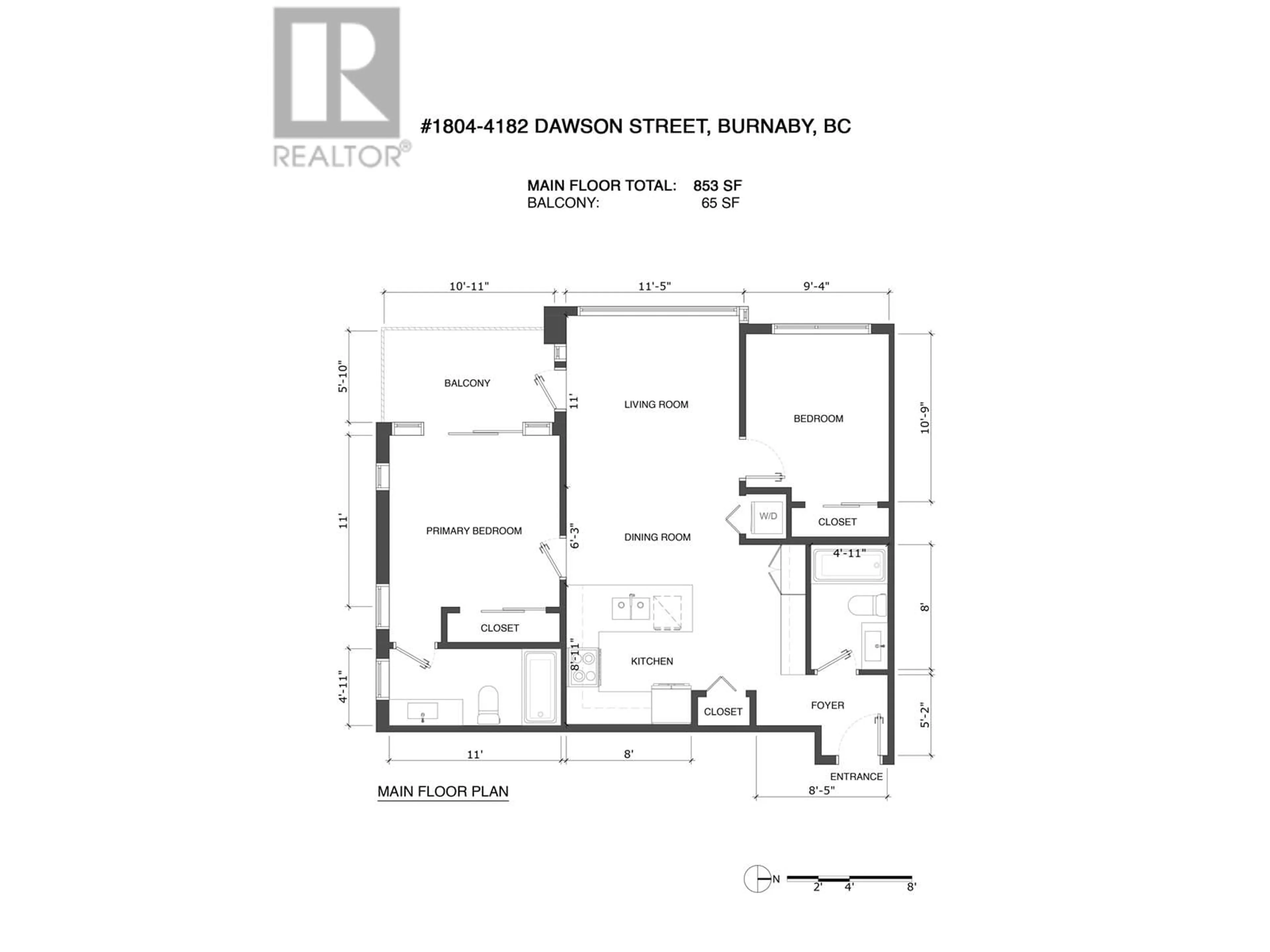 Floor plan for 1804 4182 DAWSON STREET, Burnaby British Columbia V5C0A2