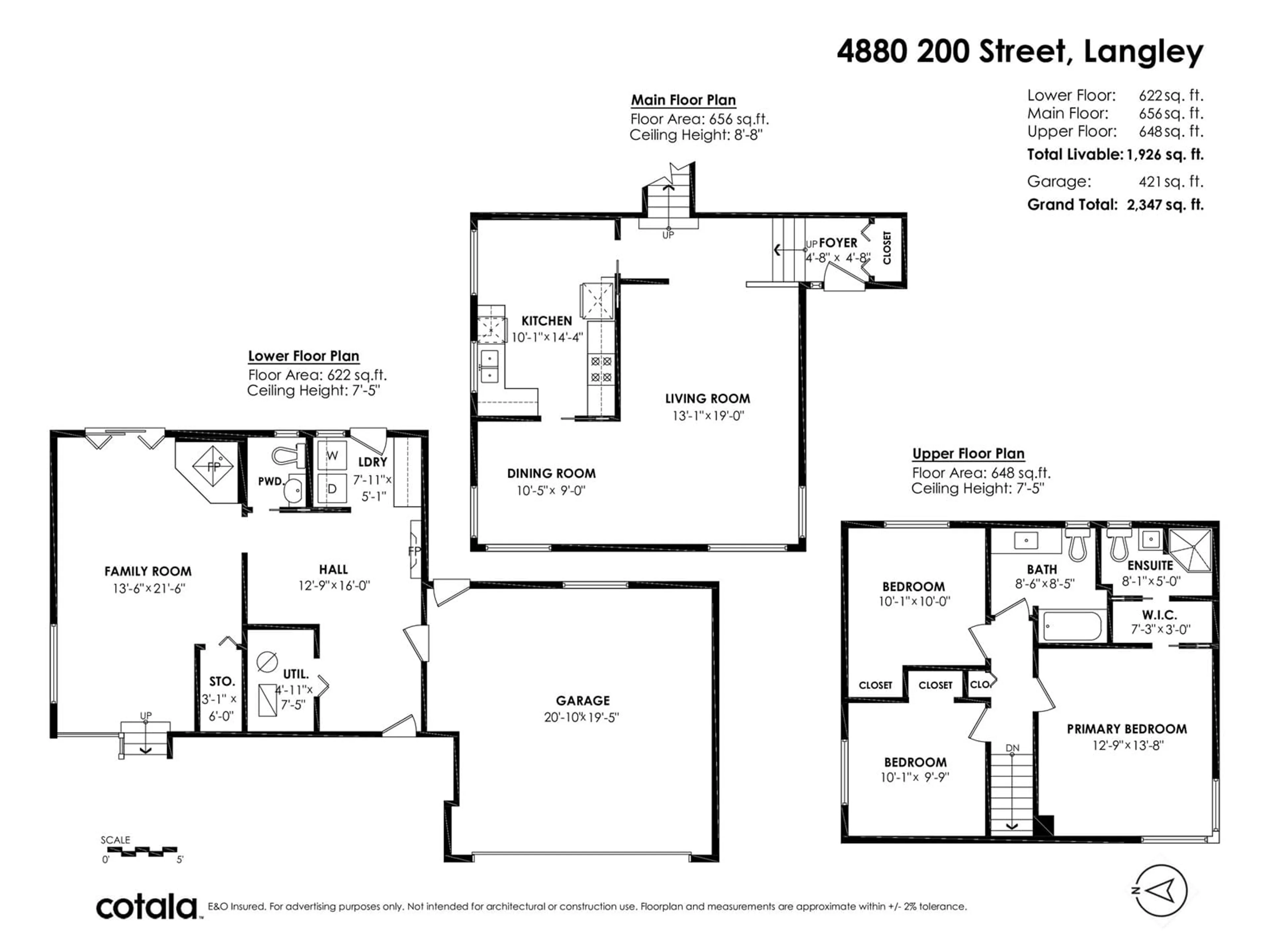 Floor plan for 4880 200 STREET, Langley British Columbia V3A1L5