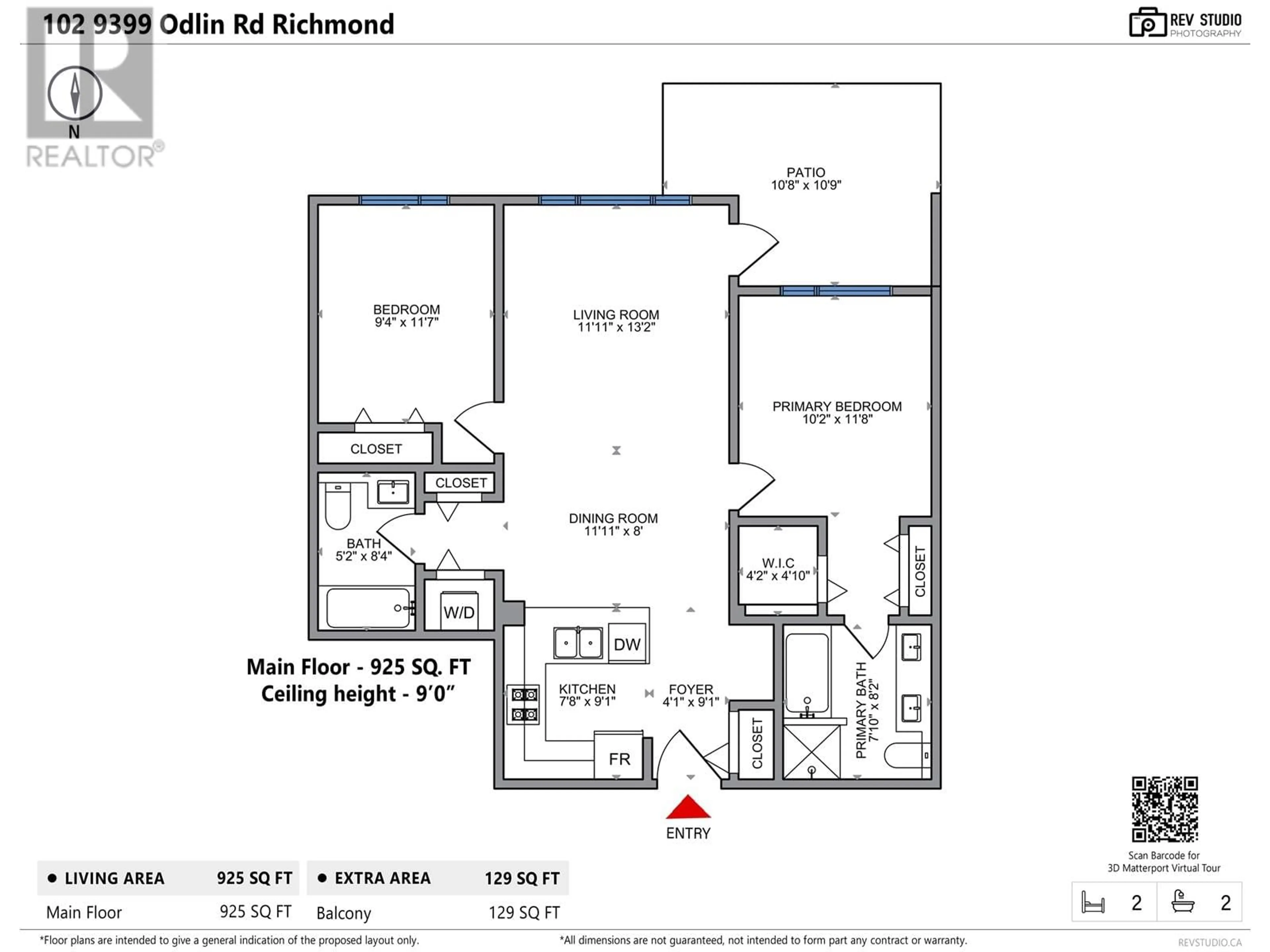 Floor plan for 102 9399 ODLIN ROAD, Richmond British Columbia V6X0J6