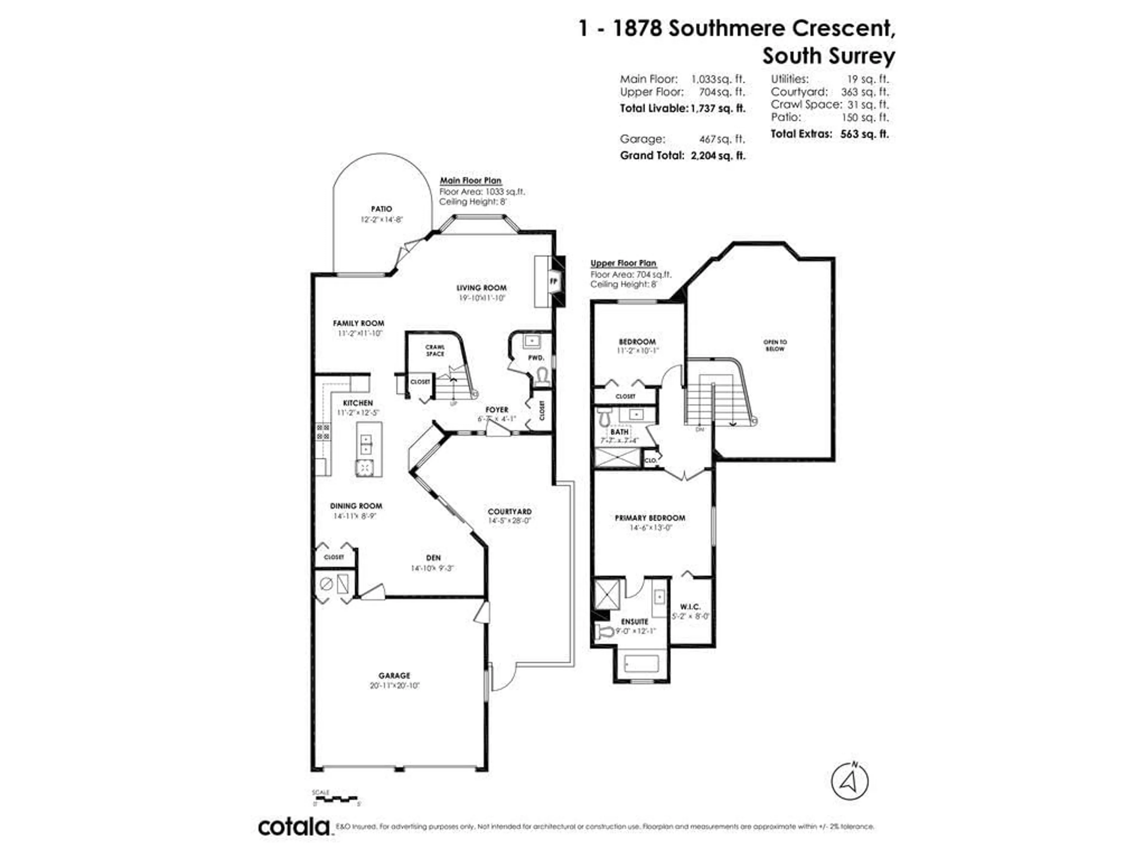 Floor plan for 1 1878 SOUTHMERE CRESCENT, Surrey British Columbia V4A6W9