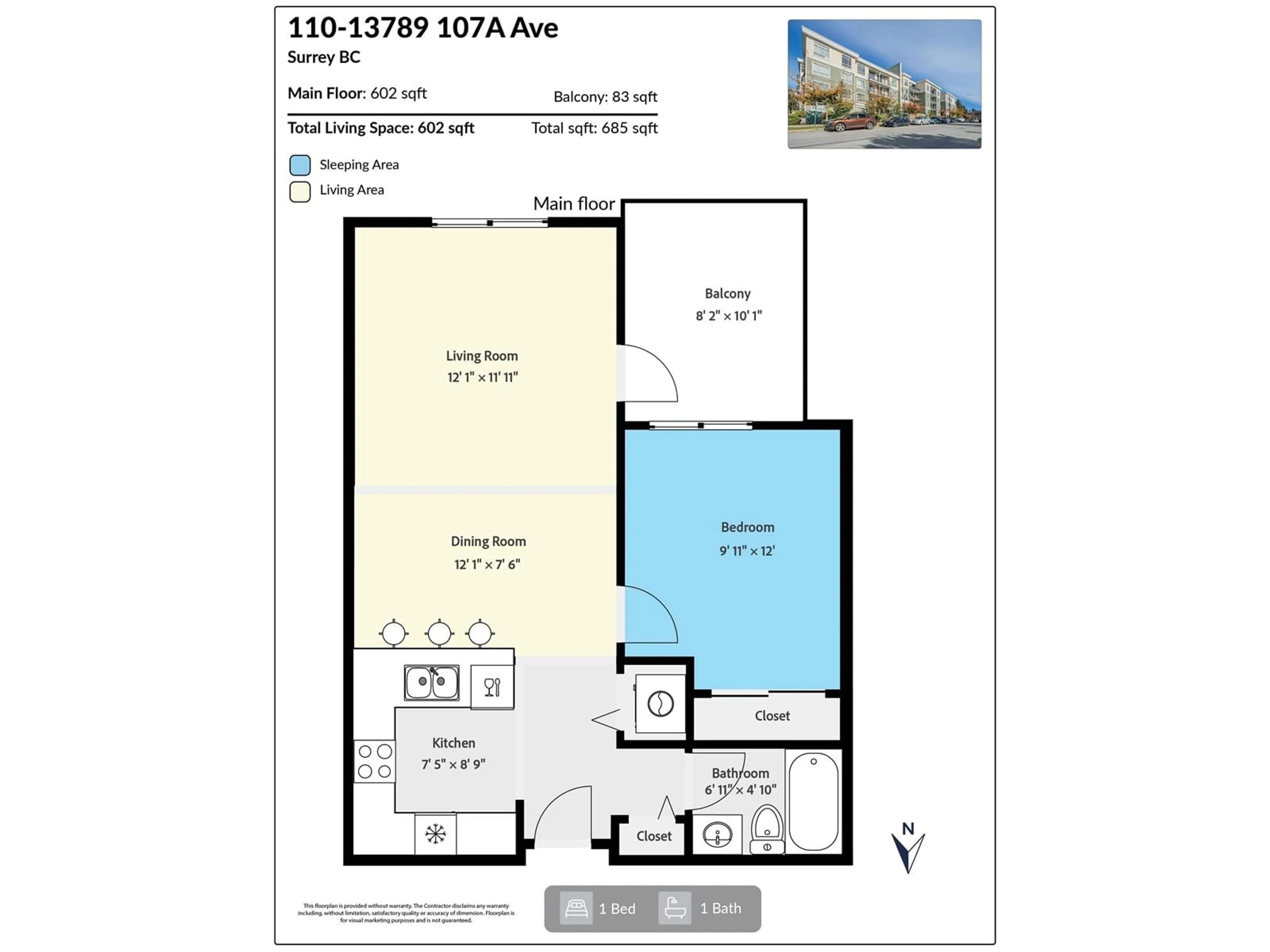 Floor plan for 110 13789 107A AVENUE, Surrey British Columbia V3T0B8