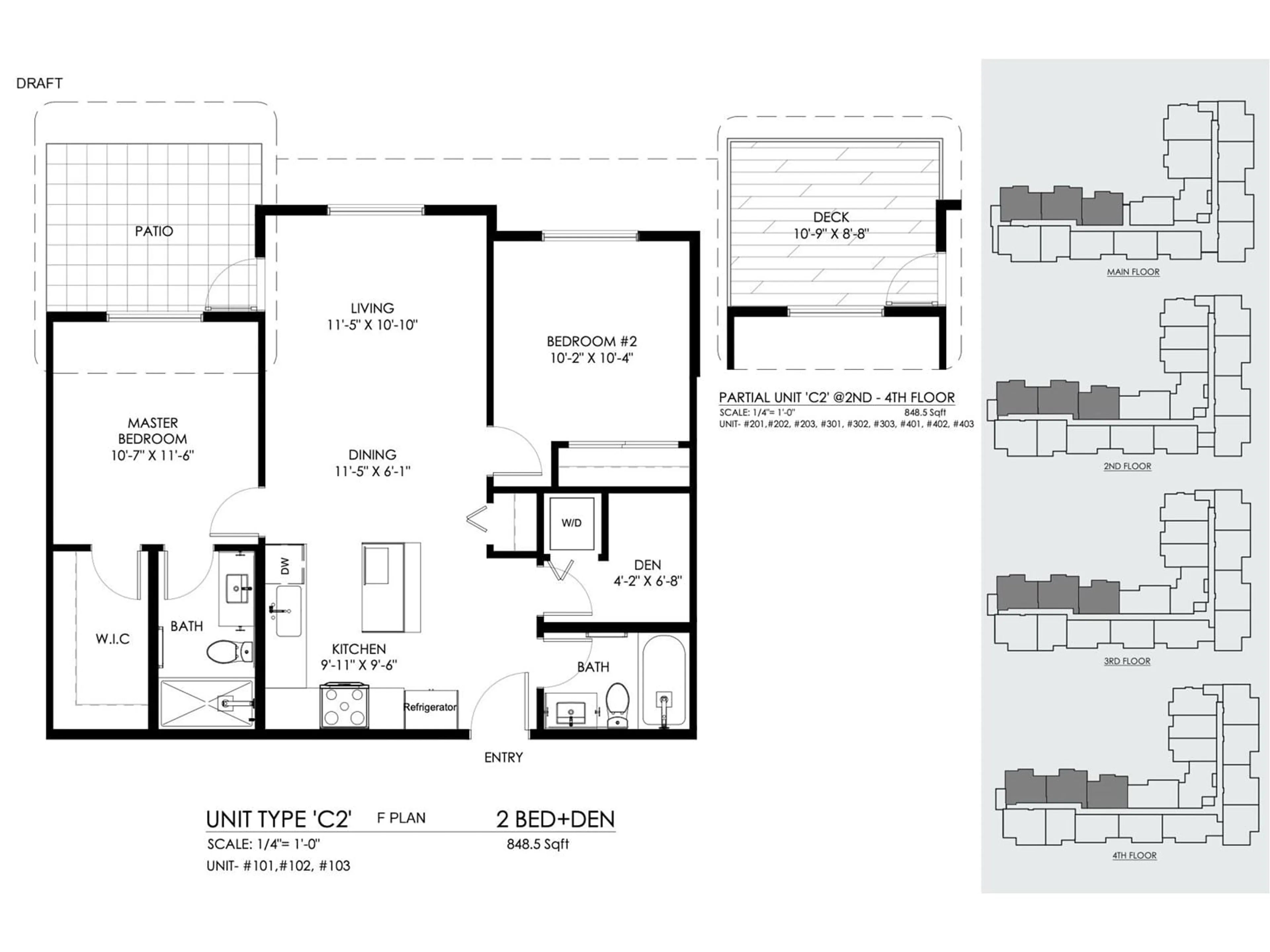 Floor plan for 215 20286 72B AVENUE, Langley British Columbia V2Y3X4