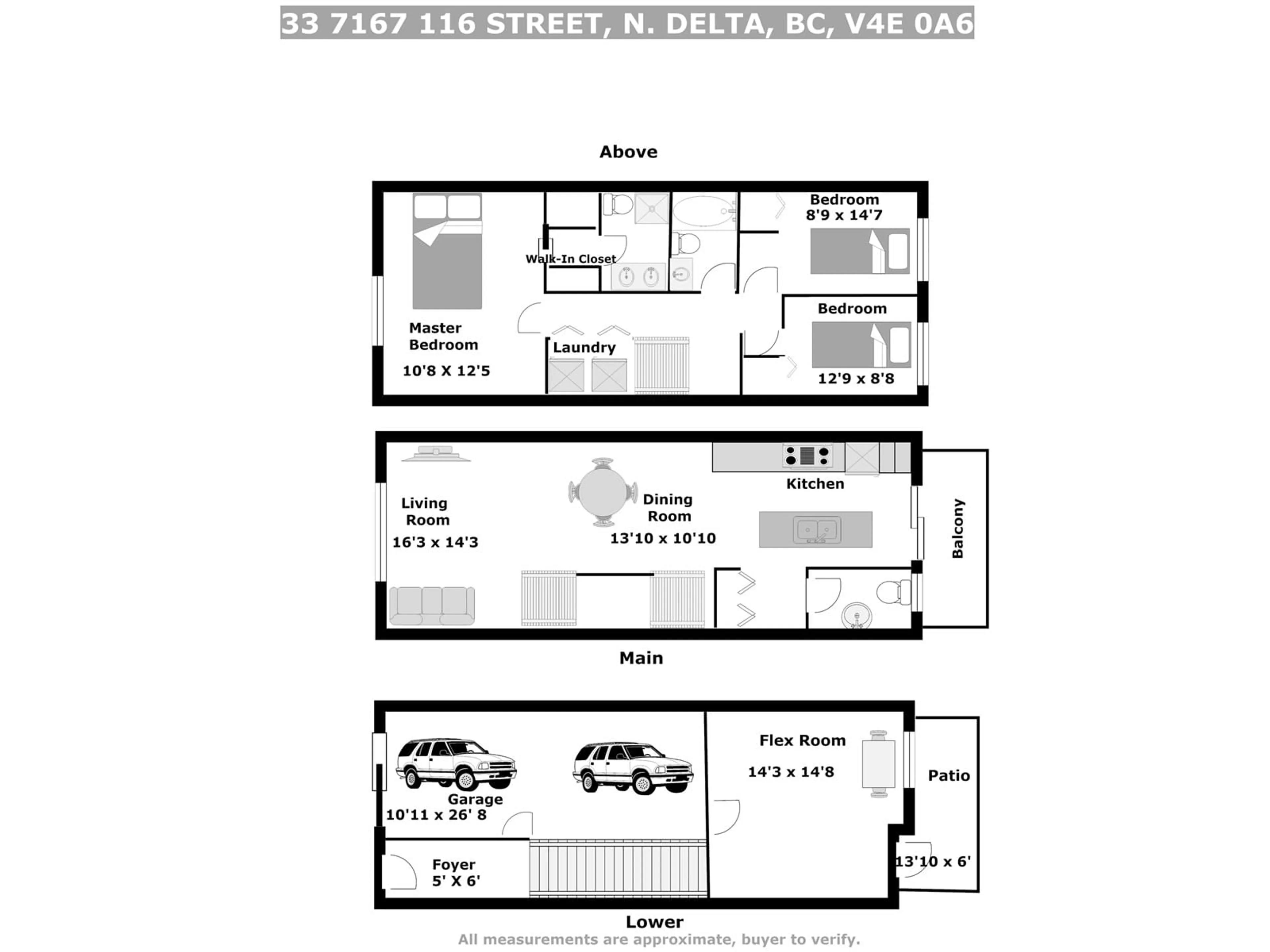 Floor plan for 33 7167 116 STREET, Delta British Columbia V4E0A6