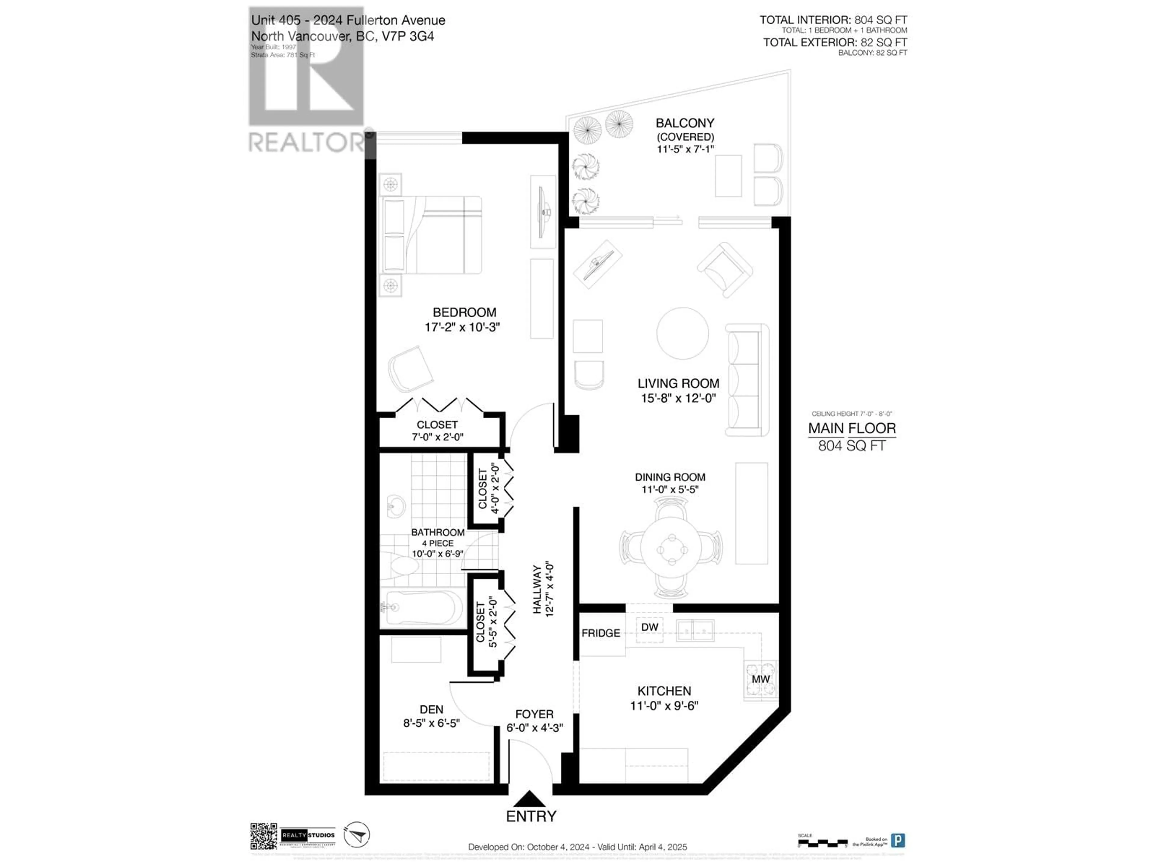 Floor plan for 405 2024 FULLERTON AVENUE, North Vancouver British Columbia V7P3G4