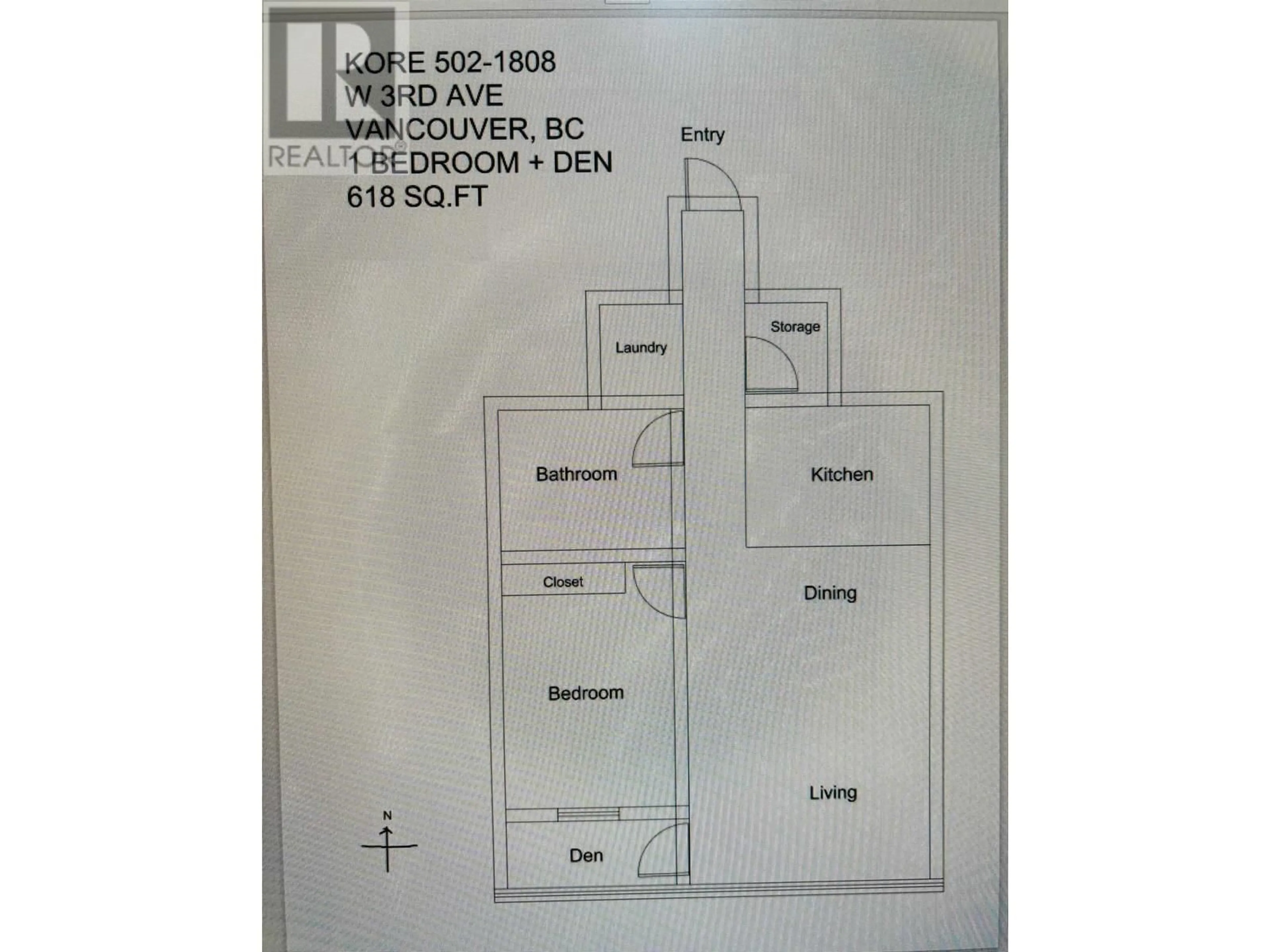 Floor plan for 502 1808 W 3RD AVENUE, Vancouver British Columbia V6J0C4