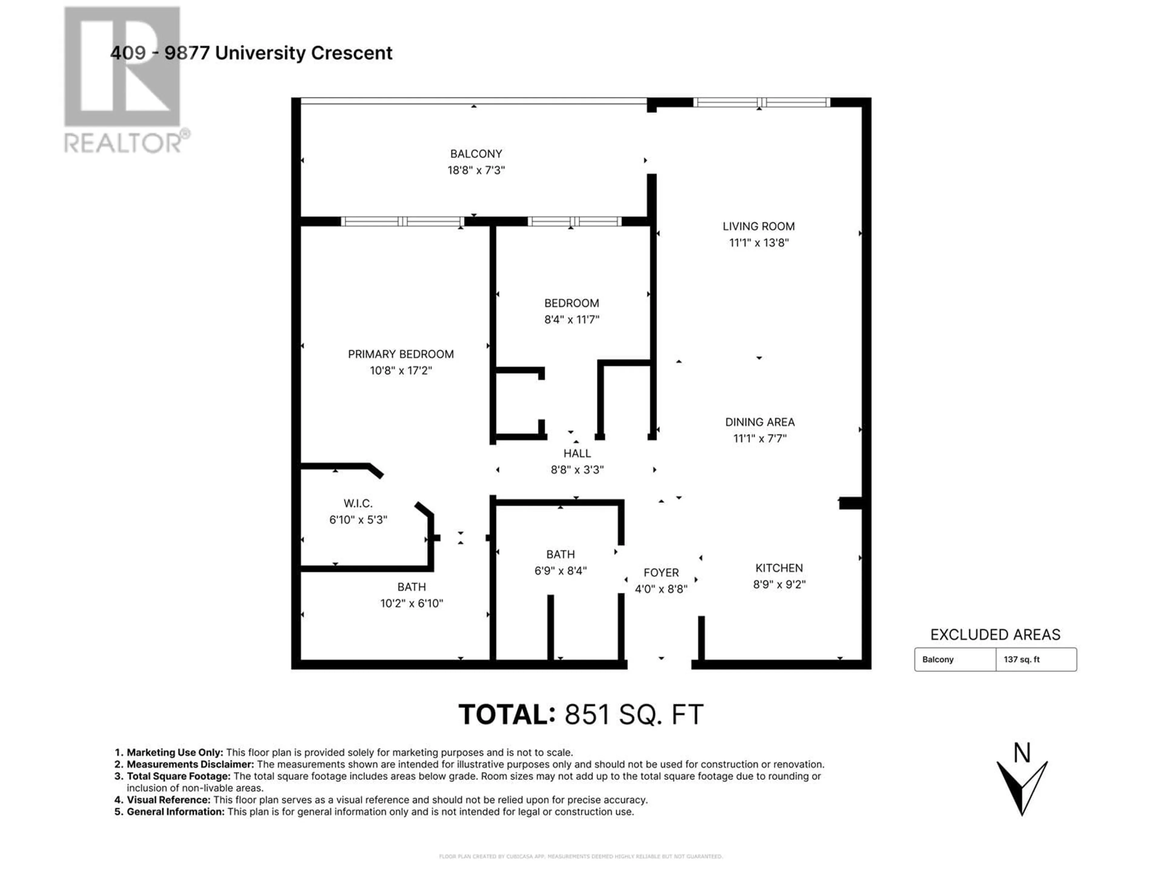 Floor plan for 409 9877 UNIVERSITY CRESCENT, Burnaby British Columbia V5A0A7