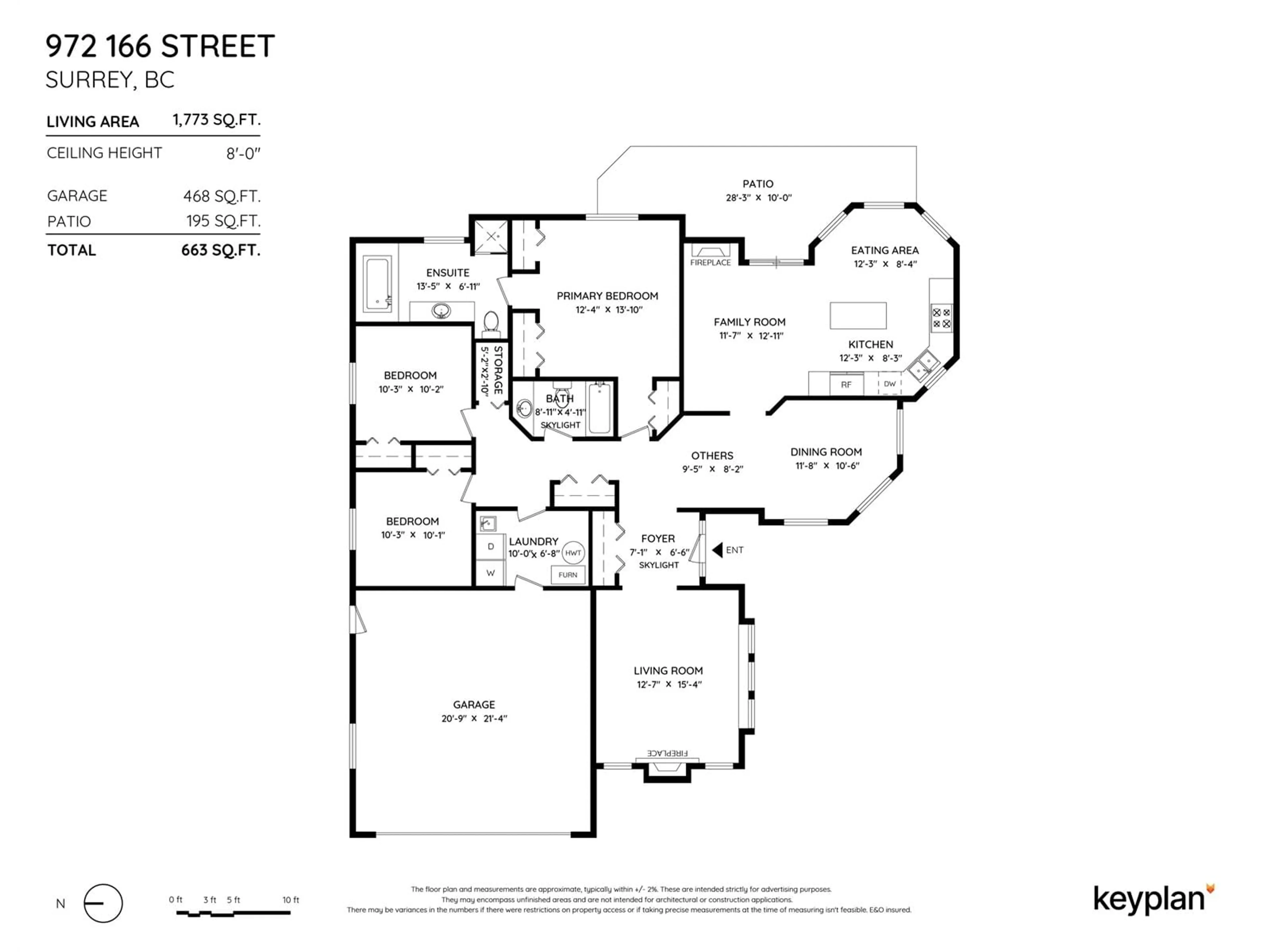 Floor plan for 972 166 STREET, Surrey British Columbia V4A9C4