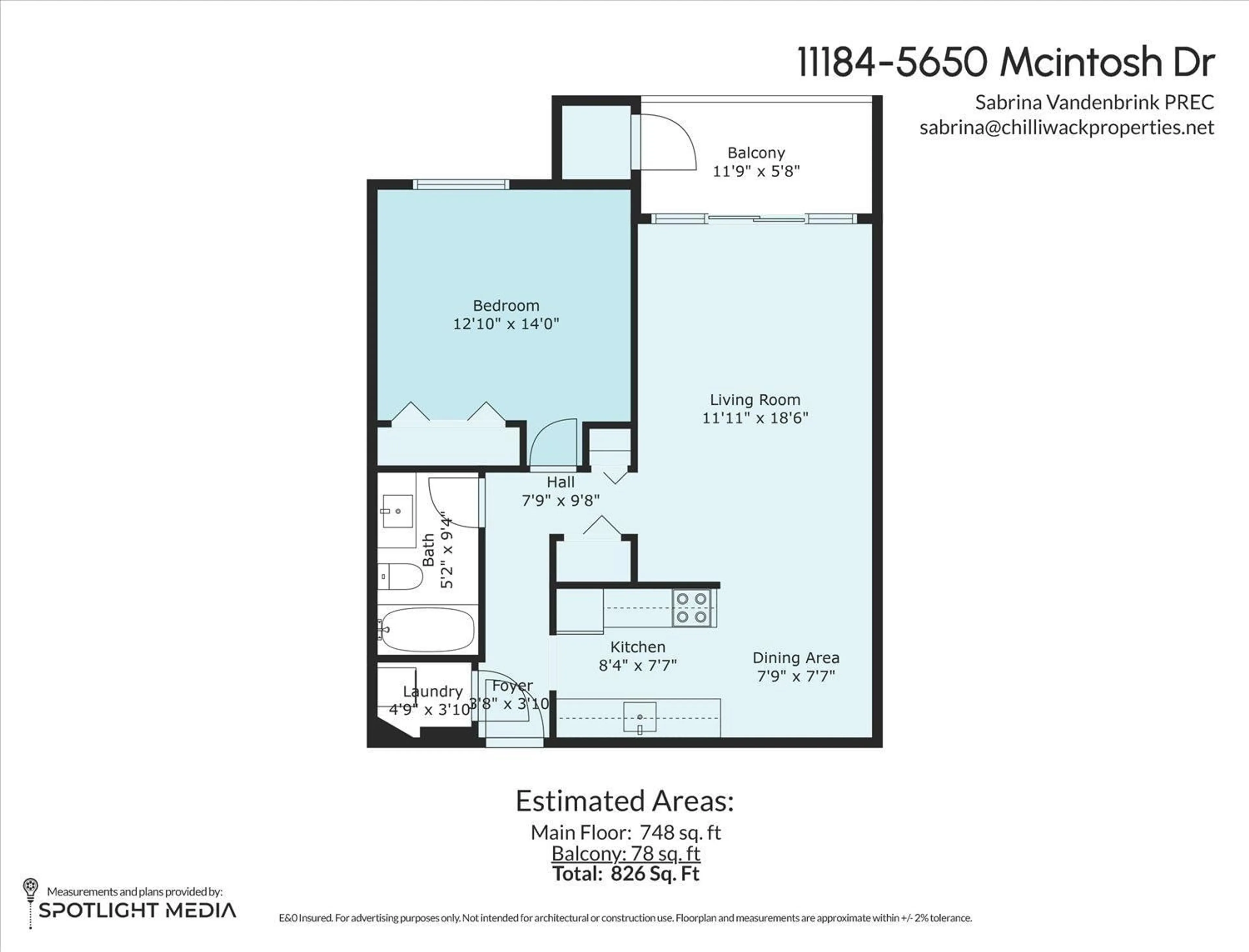 Floor plan for 1118 45650 MCINTOSH DRIVE, Chilliwack British Columbia V2P6Y5