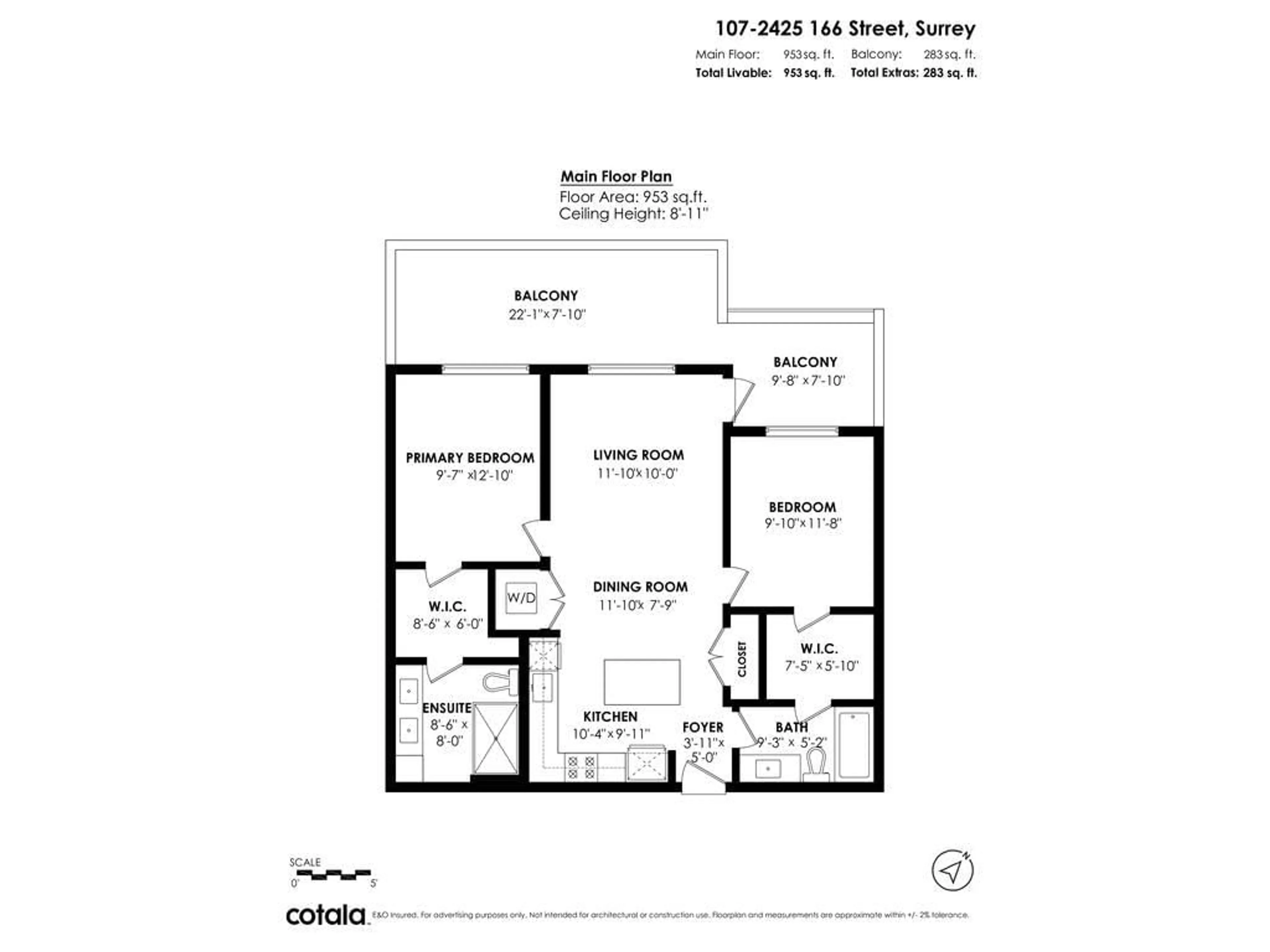 Floor plan for 107 2425 166 STREET, Surrey British Columbia V3Z1K7